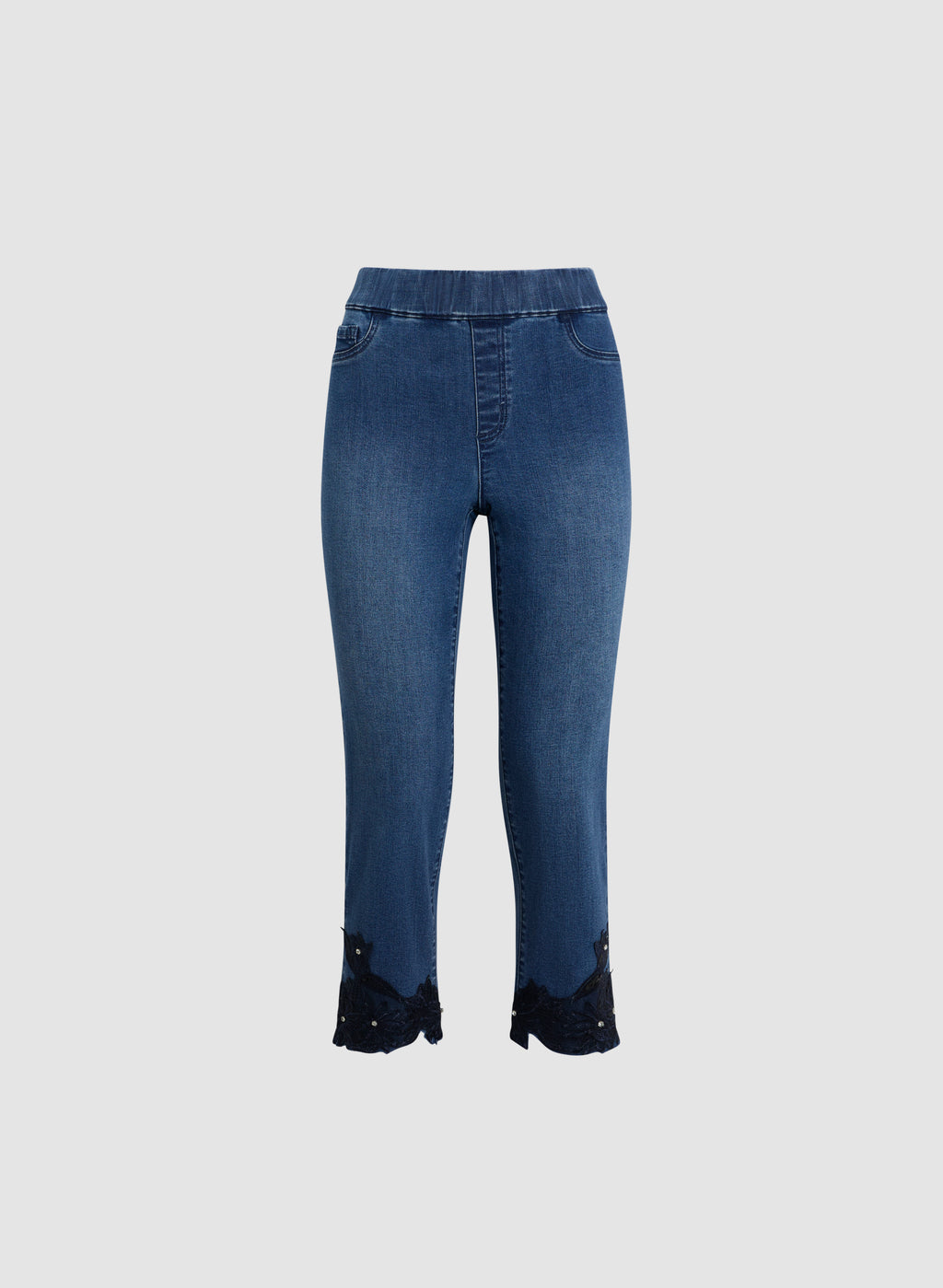 Embroidered Luxe Straight Leg Jeans