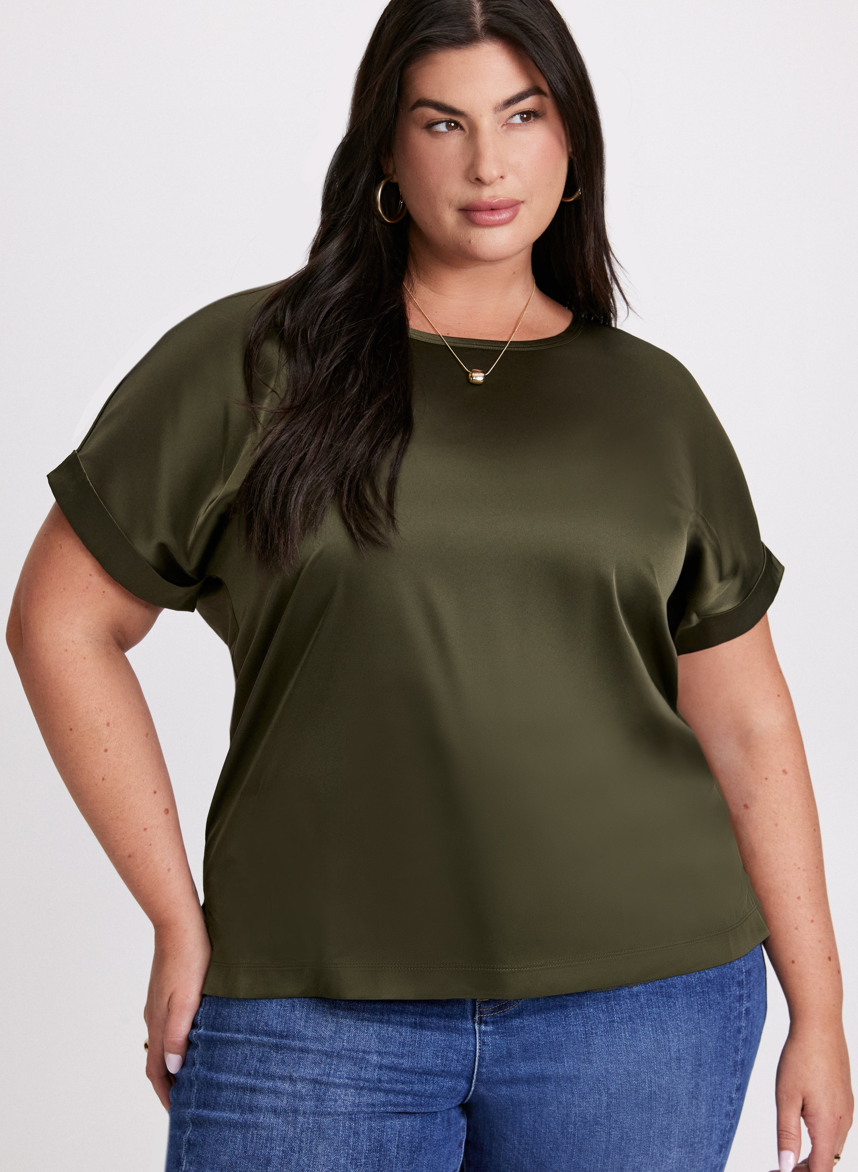 Joseph Ribkoff - Short Sleeve Satin Blouse