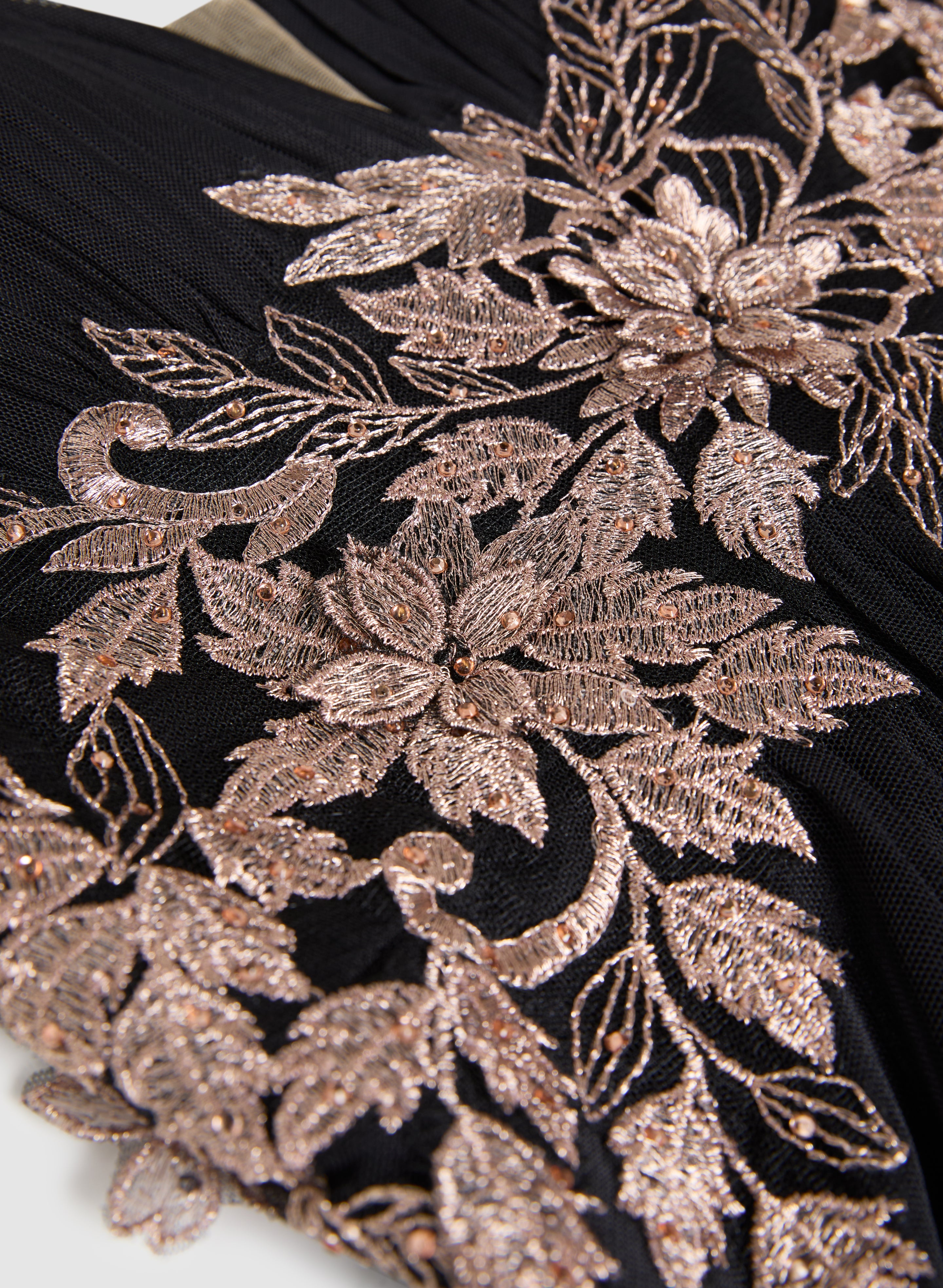 Metallic Floral Embroidered Dress Metallic Floral Embroidered Dress