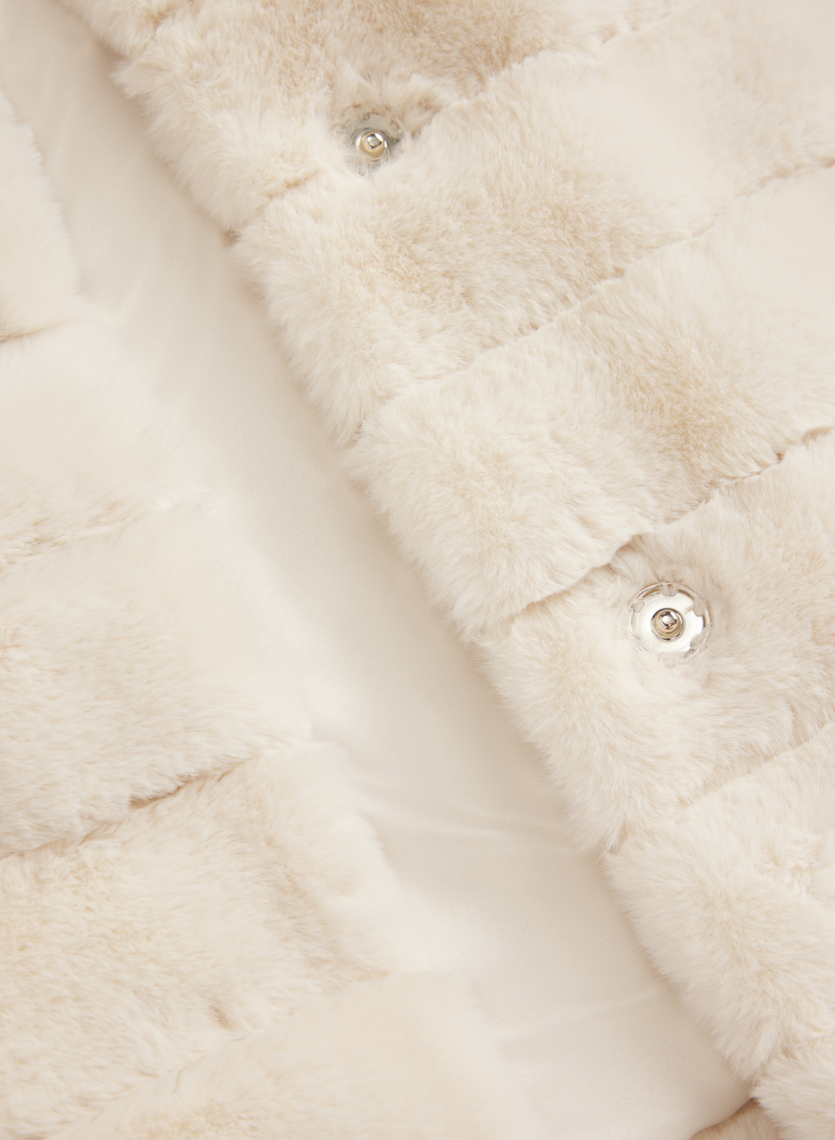 Ribbed Faux Fur Coat