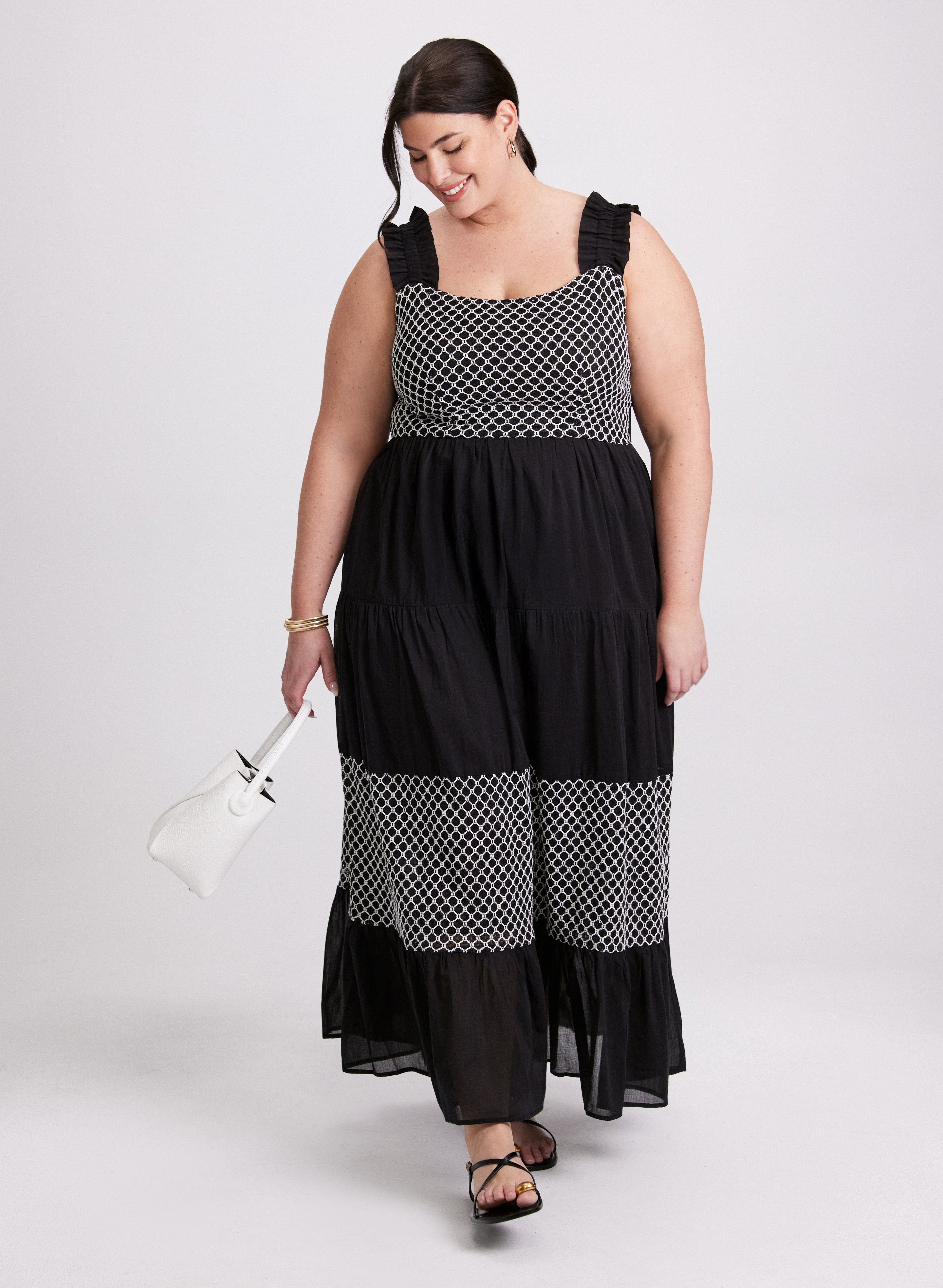 knee length dresses for ladies Crochet Maxi Dress