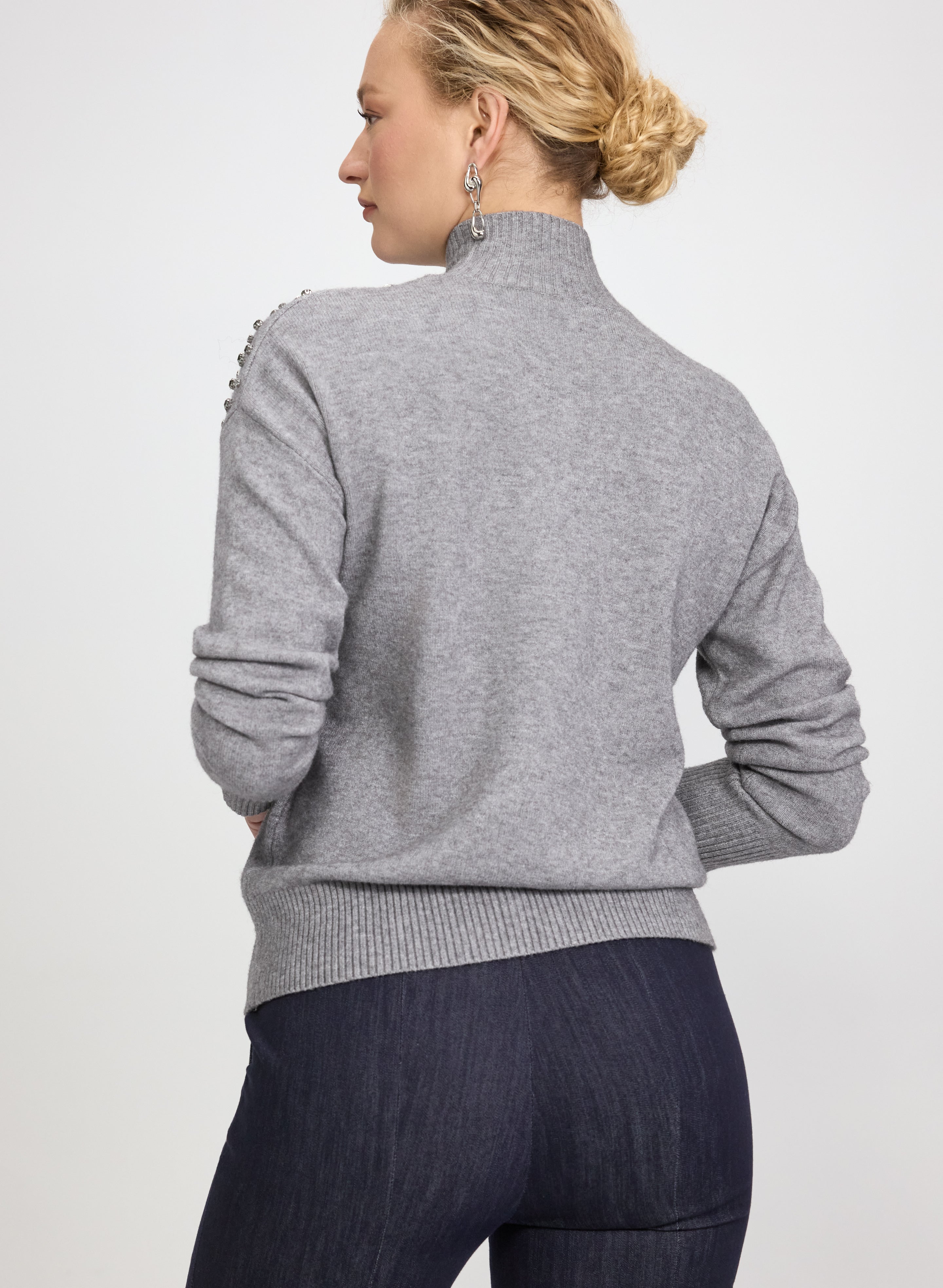 ニット+セーター Crystal Embellished Turtleneck Knit Top Embellished Turtleneck Sweater | White House Black Market
