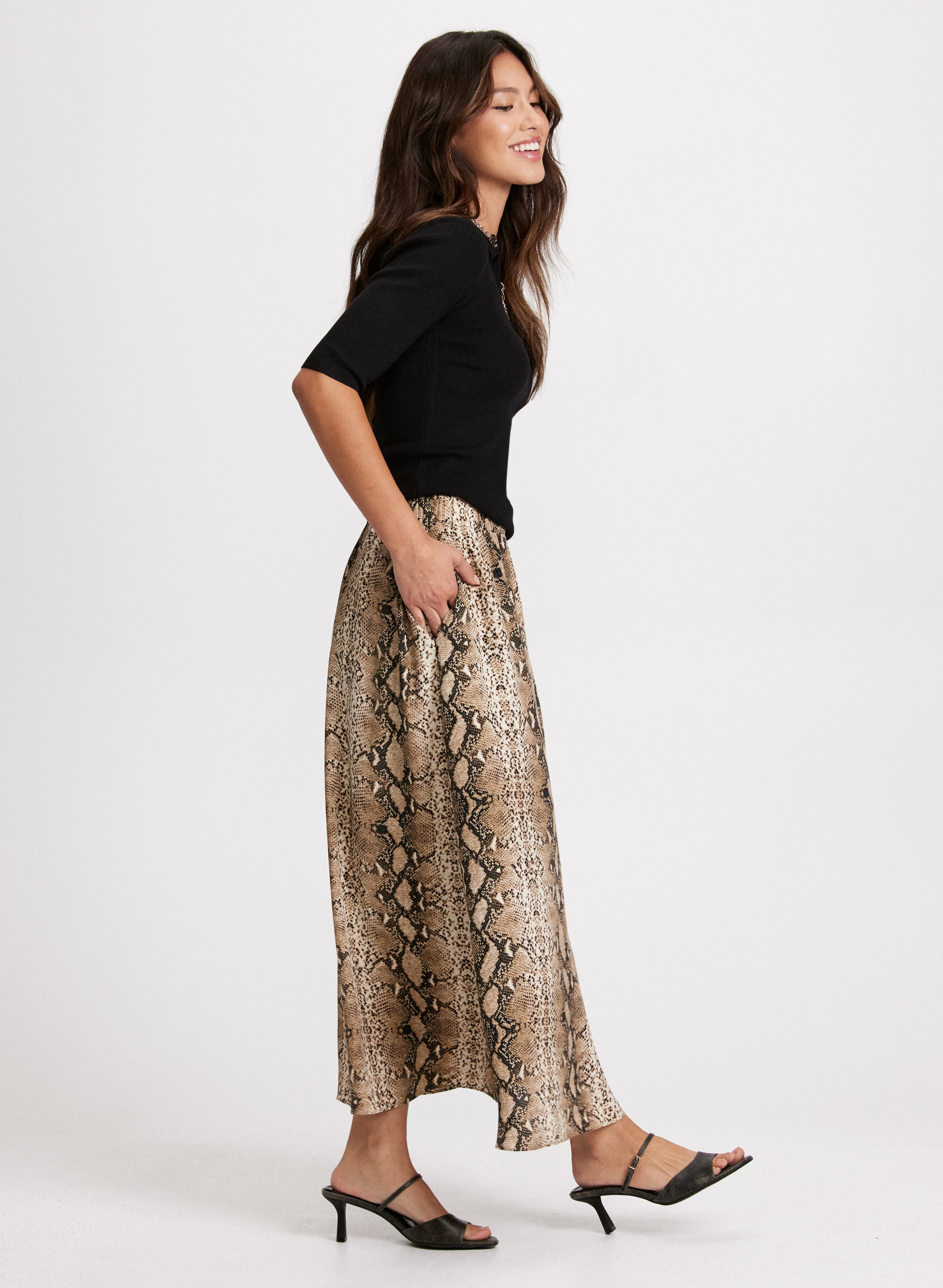 High waisted snake print skirt best sale