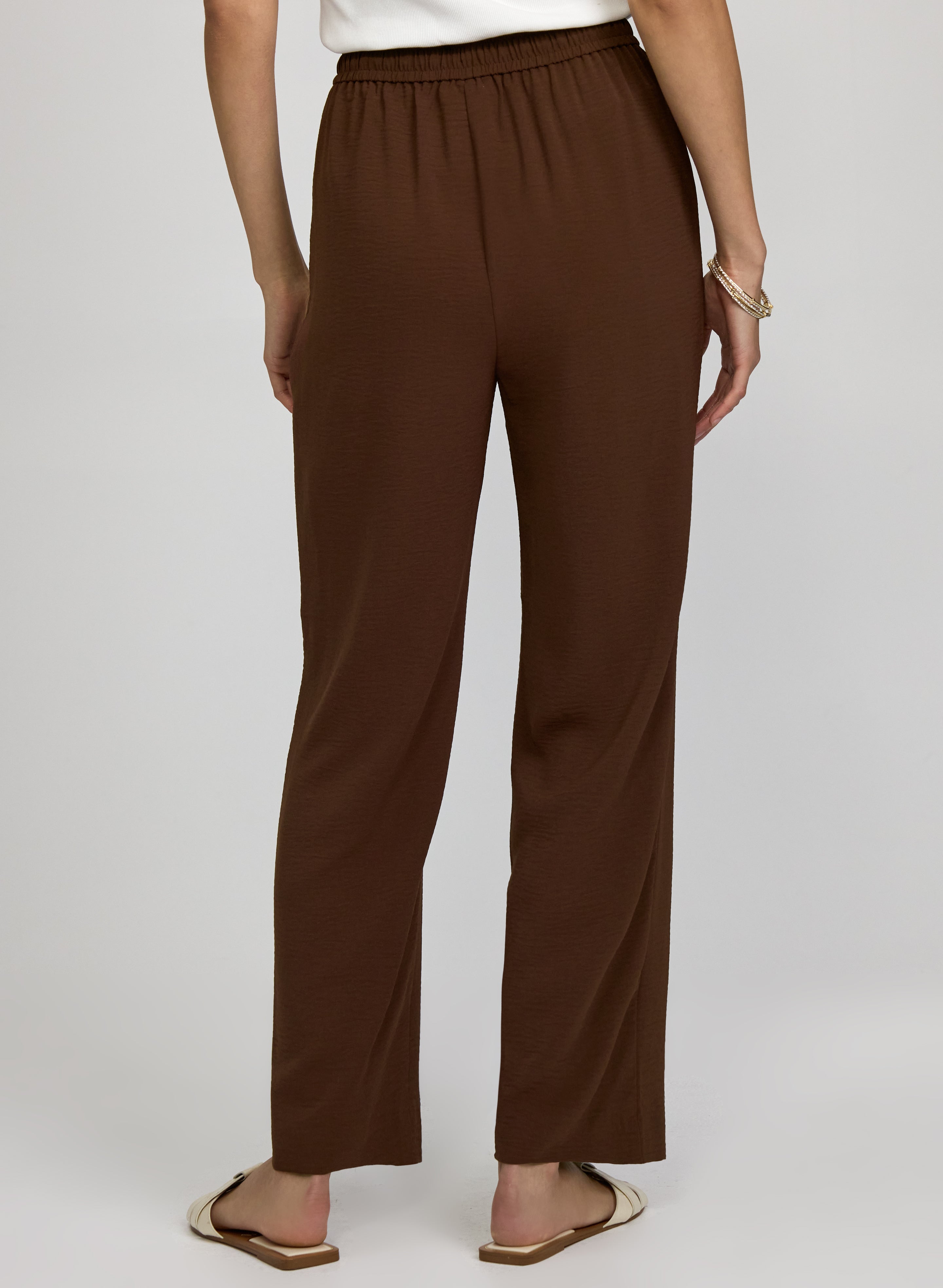 Crinkled Wide-Leg Pants