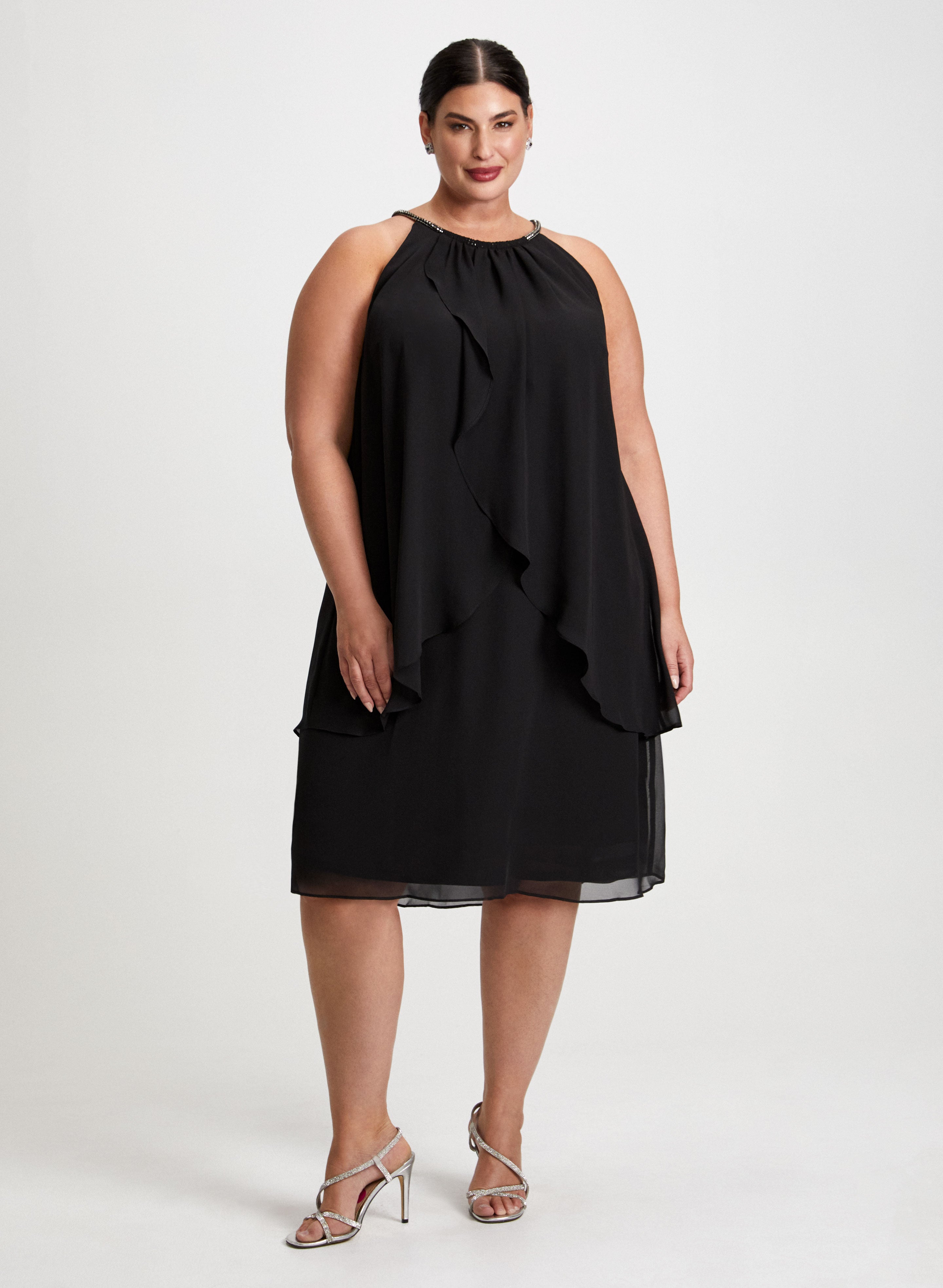 Halter Neck Dress & Clover Earrings Halter Neck Dress & Clover Earrings