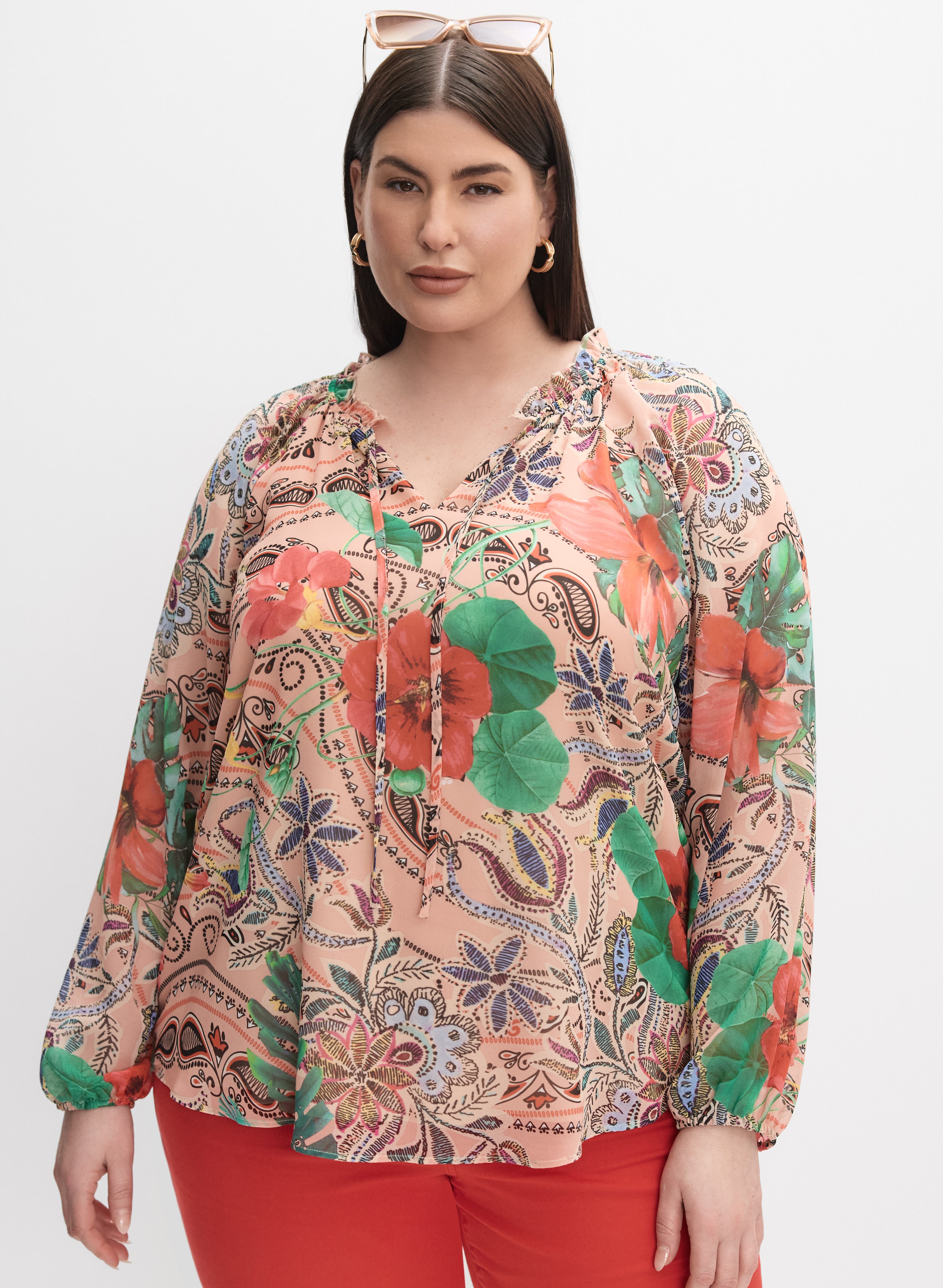 Melanie Lyne - Mixed Print Blouse