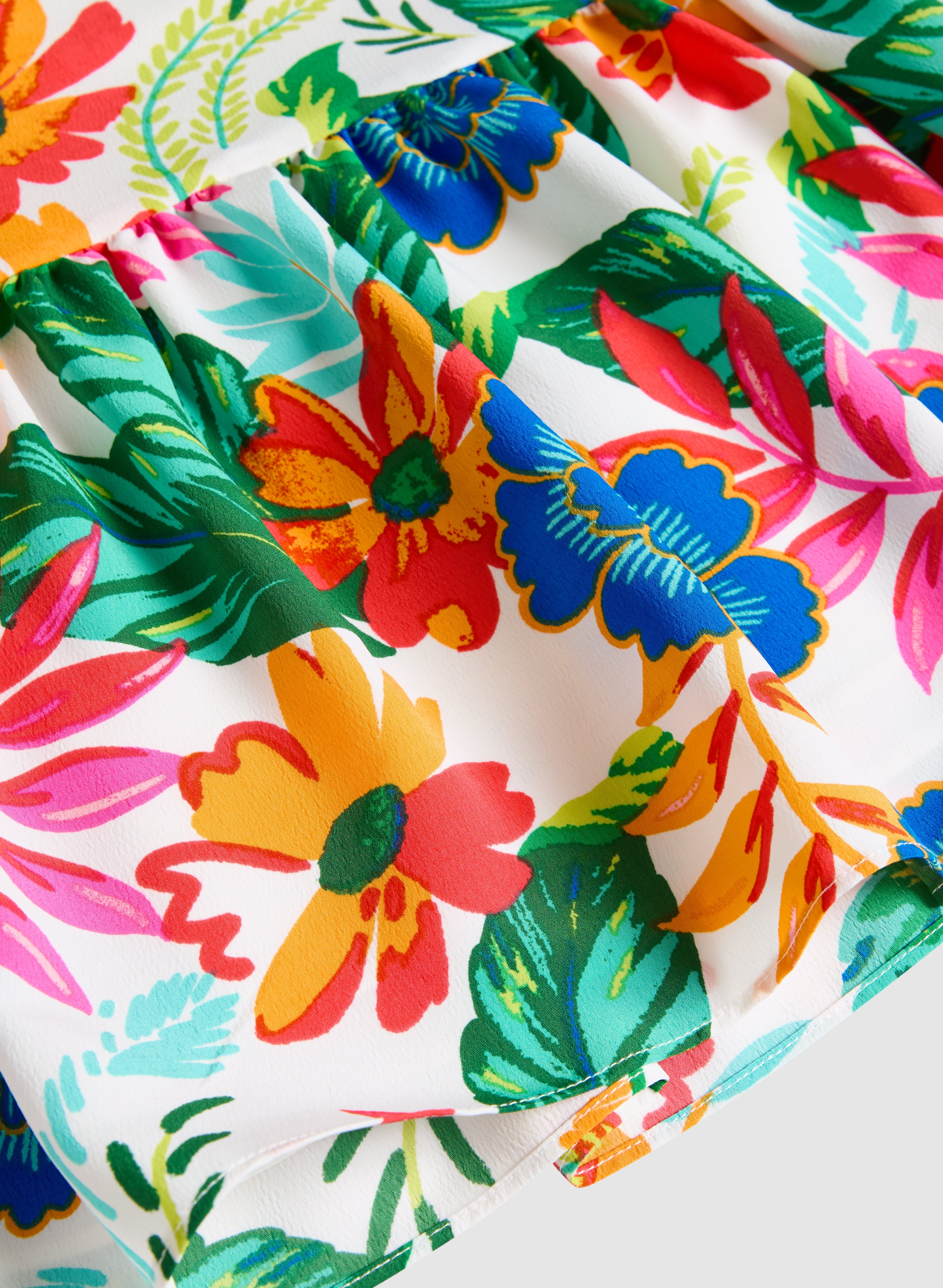 Tropical Floral Print Dress