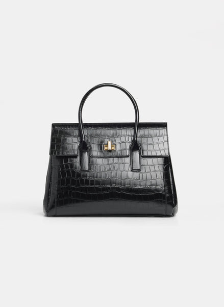 Croc-Embossed Handbag