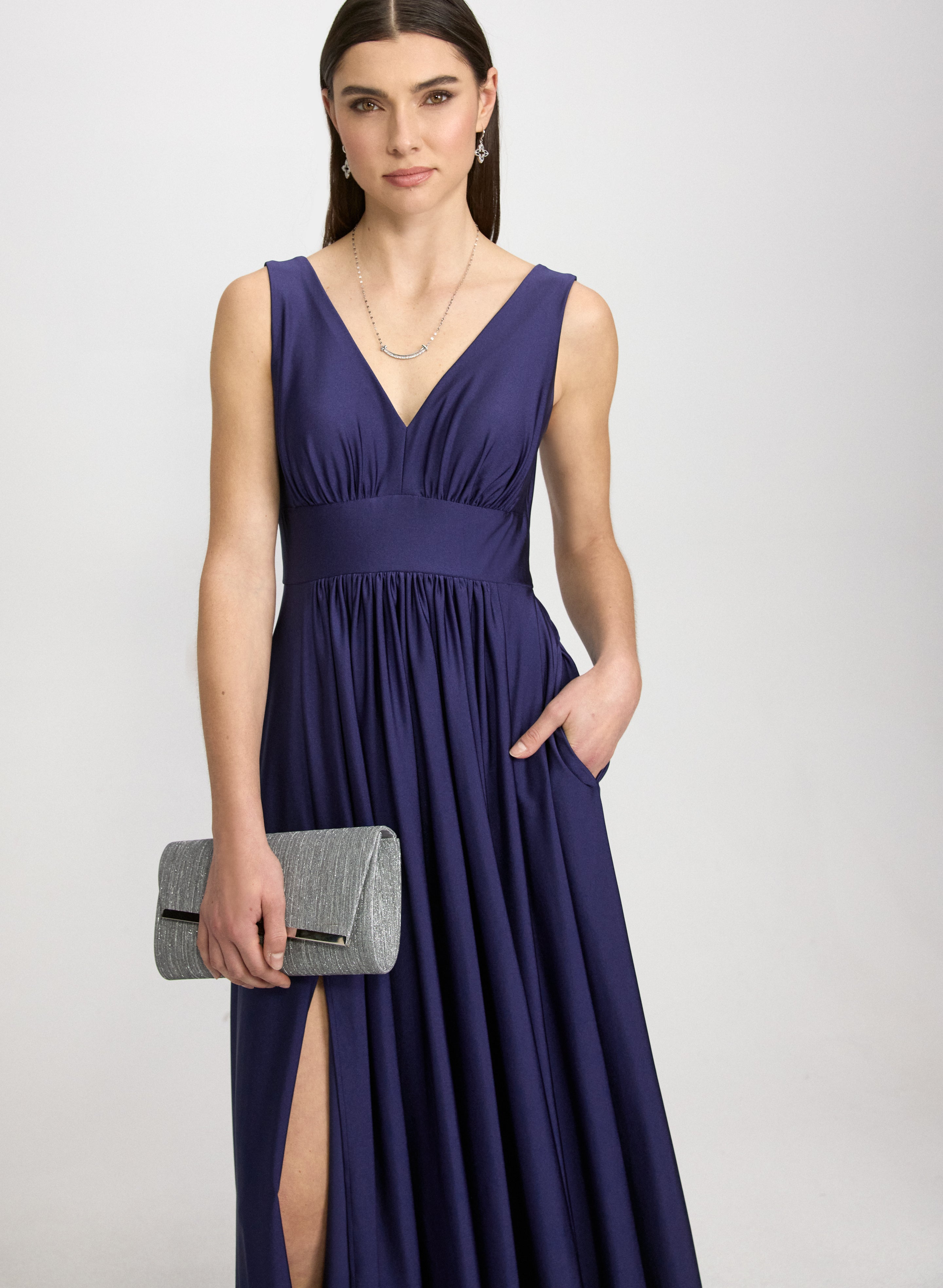 Fit & Flare V-Neck Dress