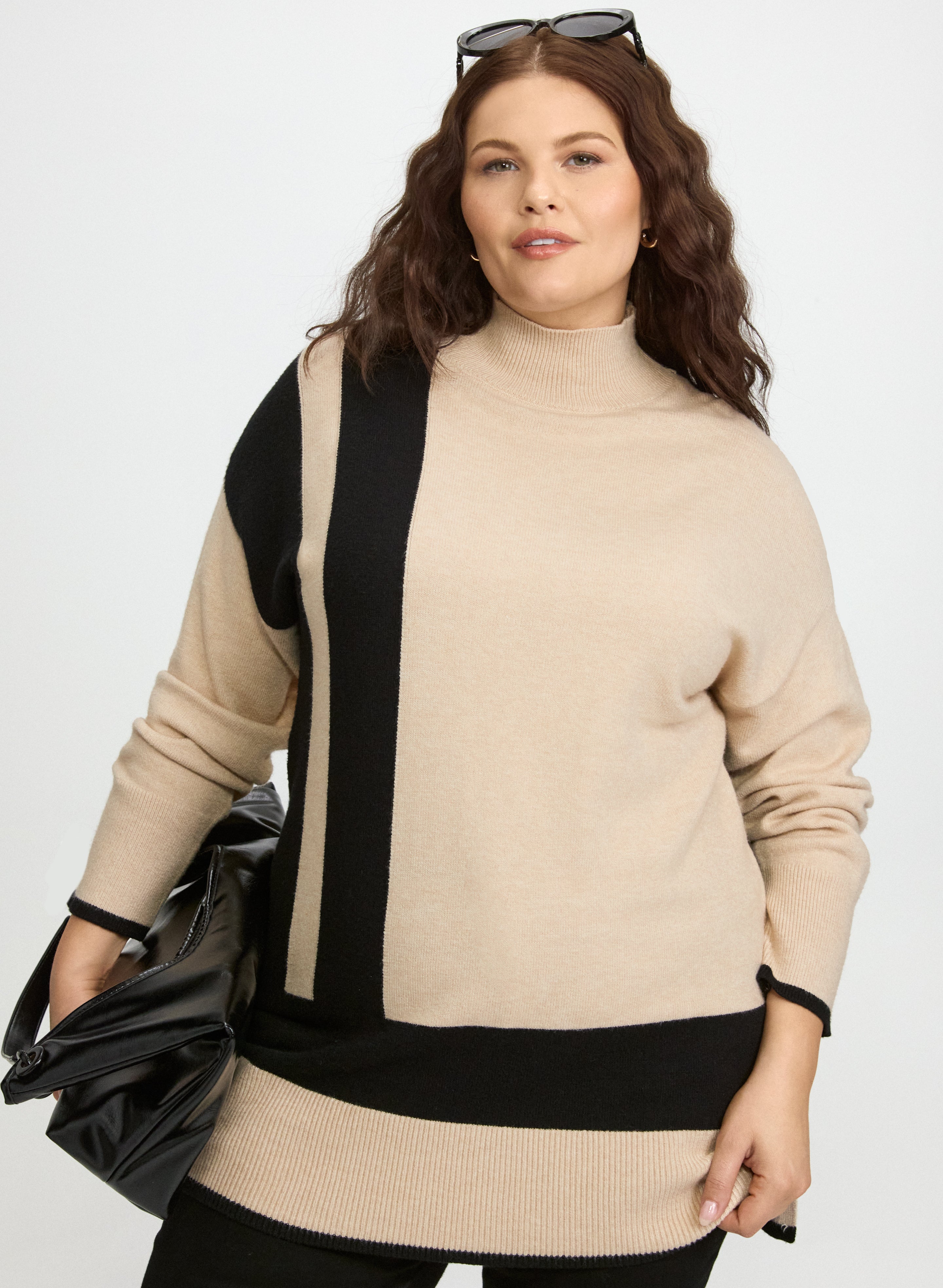 laura Colour Block Sweater & Pearl Detail Jeans | Clothing