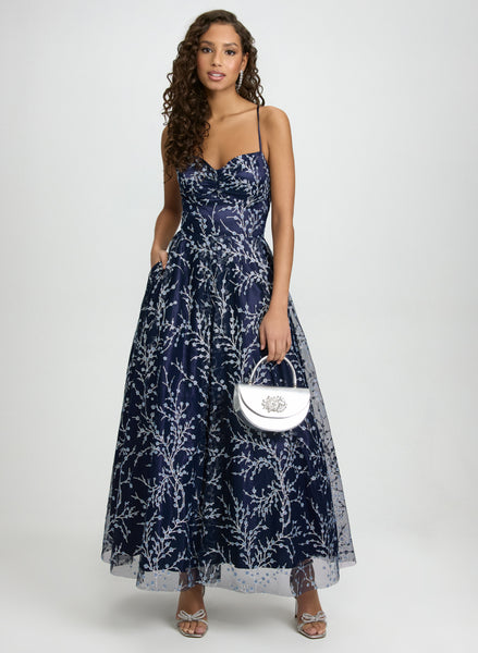 Glitter Tulle & Satin Gown