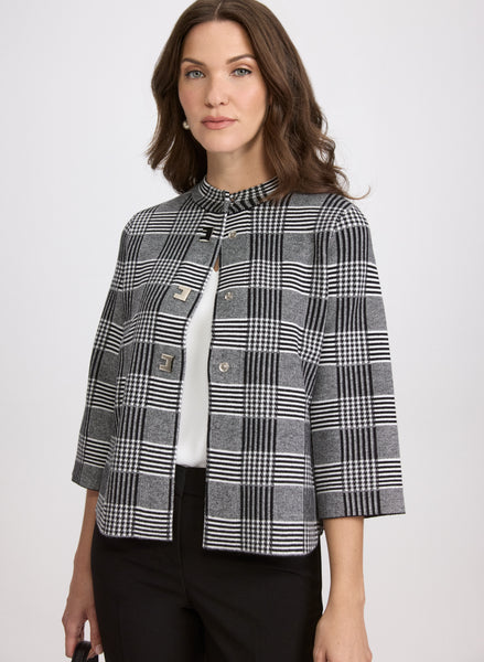 Glen Check Swing Cardigan