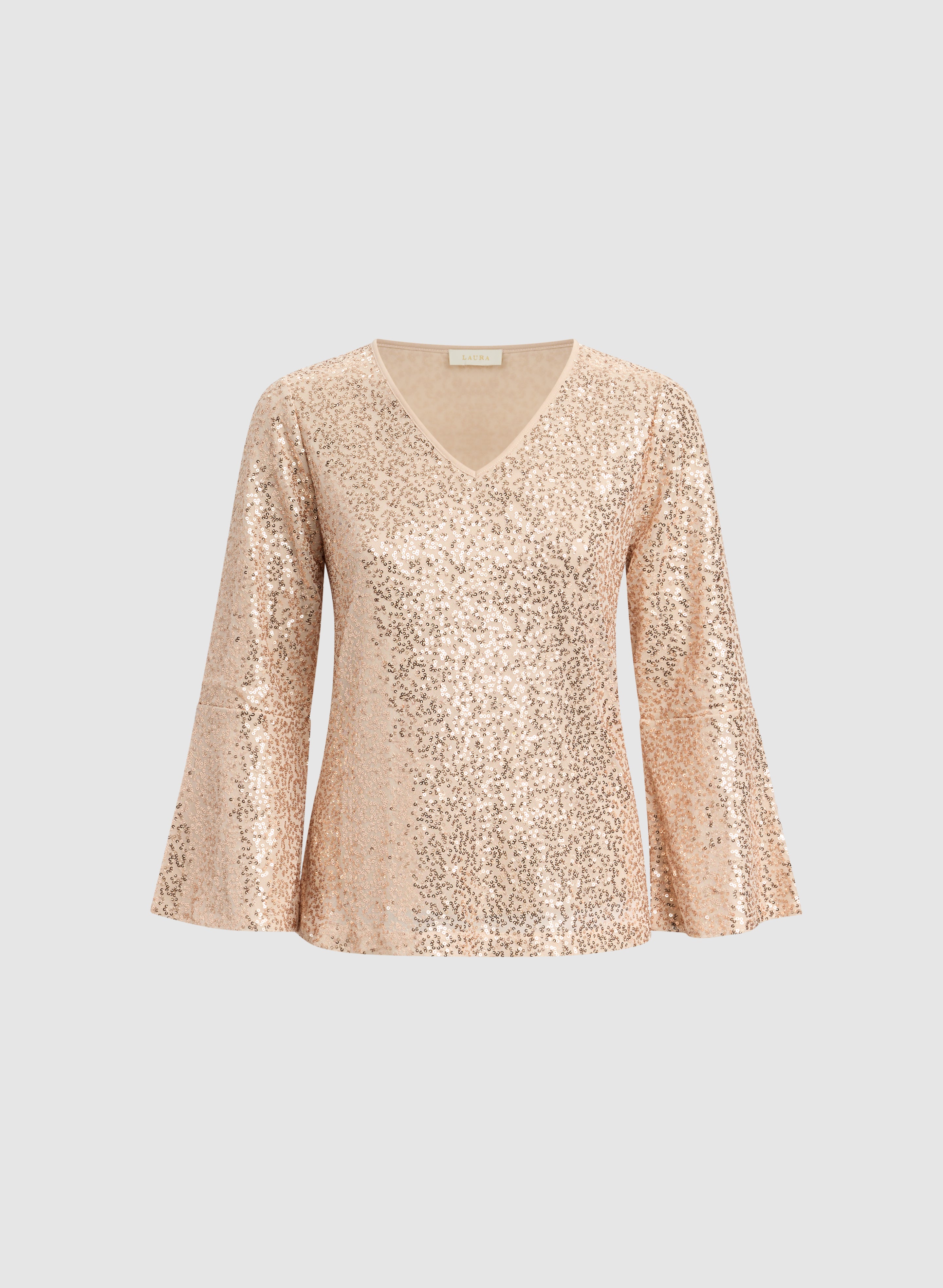 Bell Sleeve Sequin Top