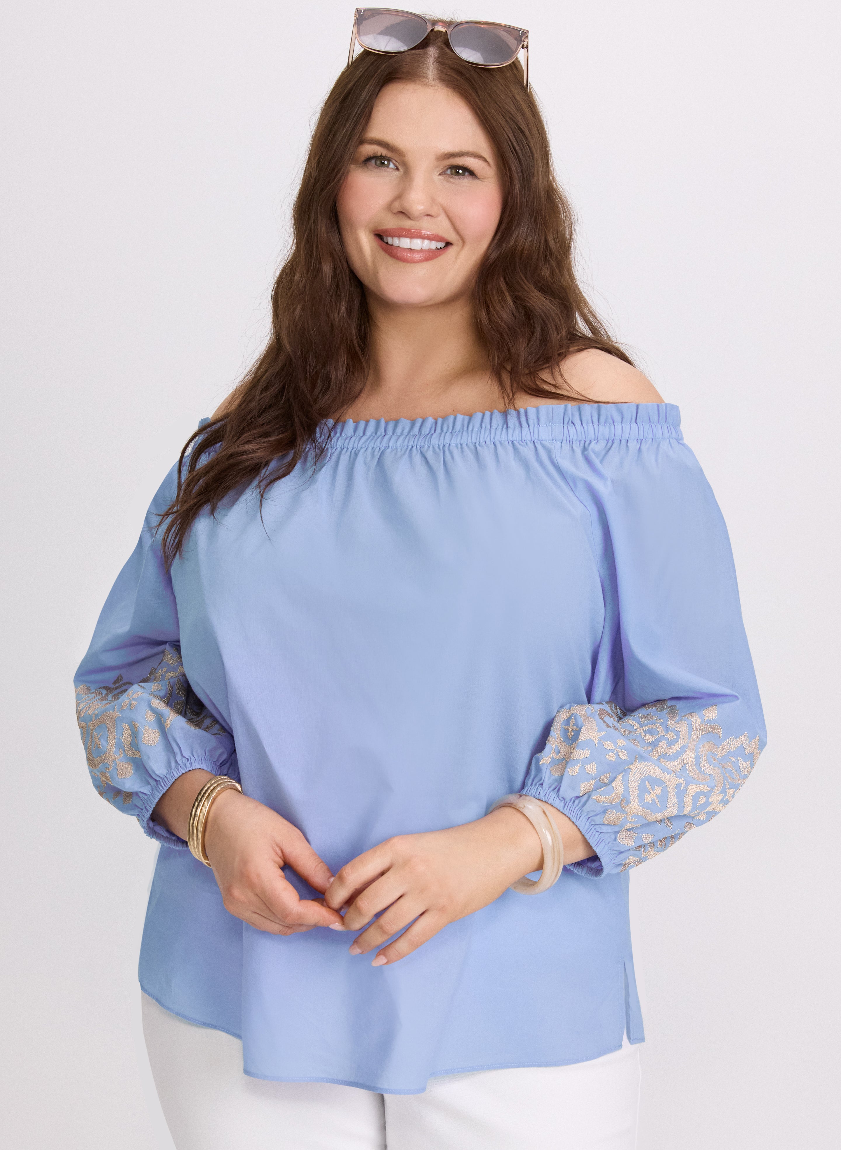 【Andequal】volume off shoulder blouse Jacquard Volume Gathered Off-Shoulder Ruffle Blouse – SNIDEL