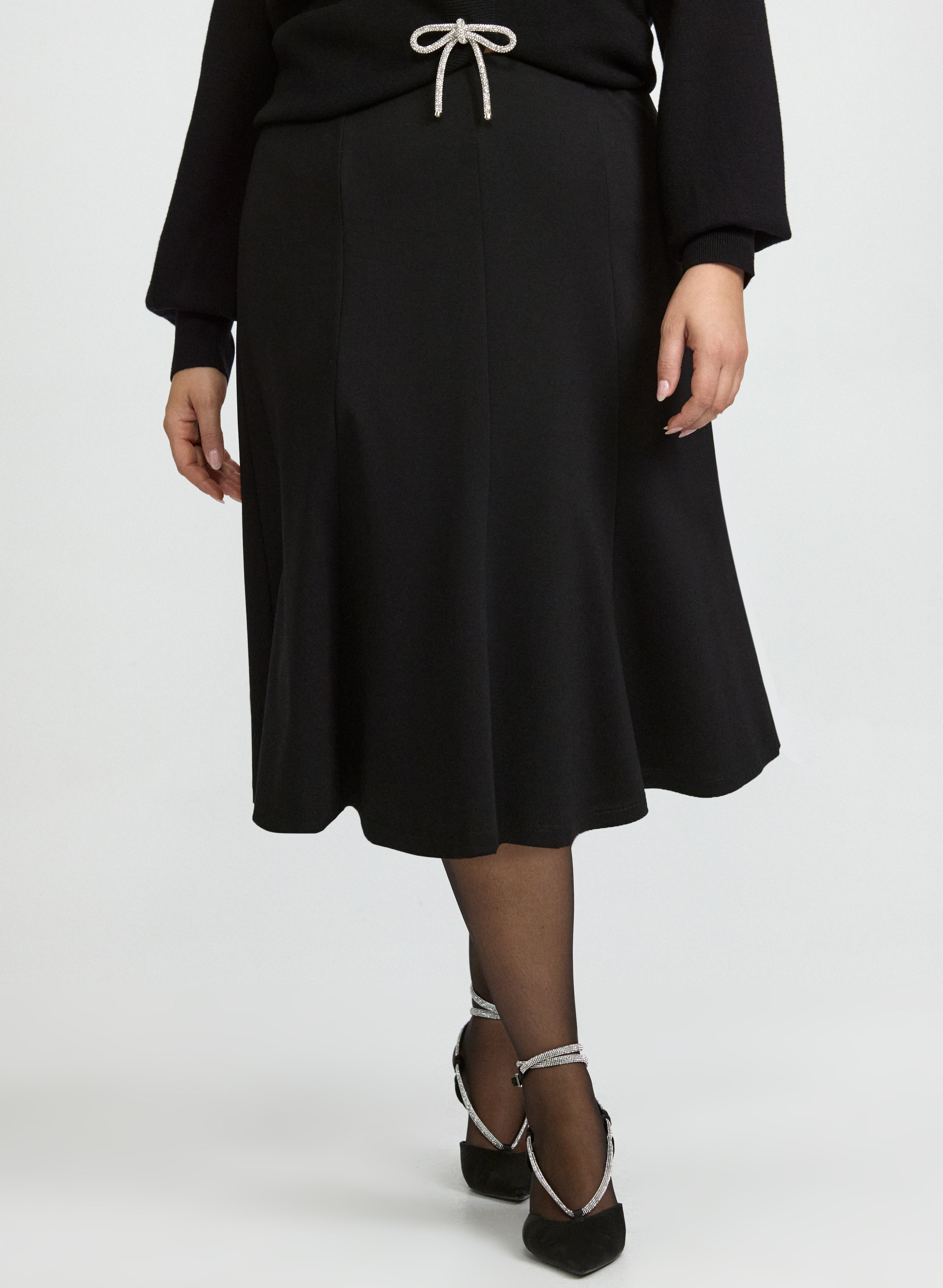 Jupe Noire En Crêpe Viscose Marks And Spencer - Taille 16, Taille