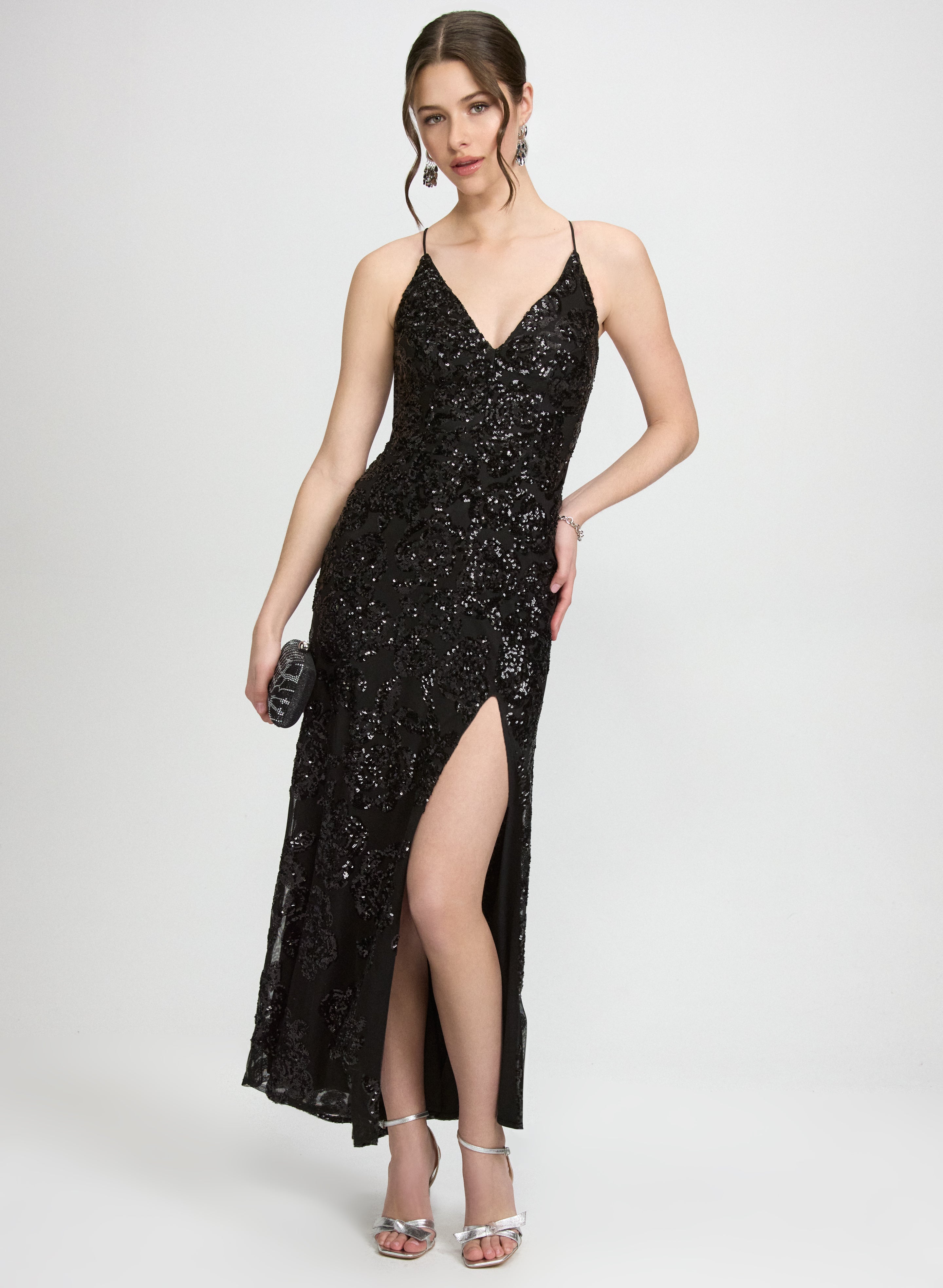 black sparkly mesh dress Sequin Mesh Dress