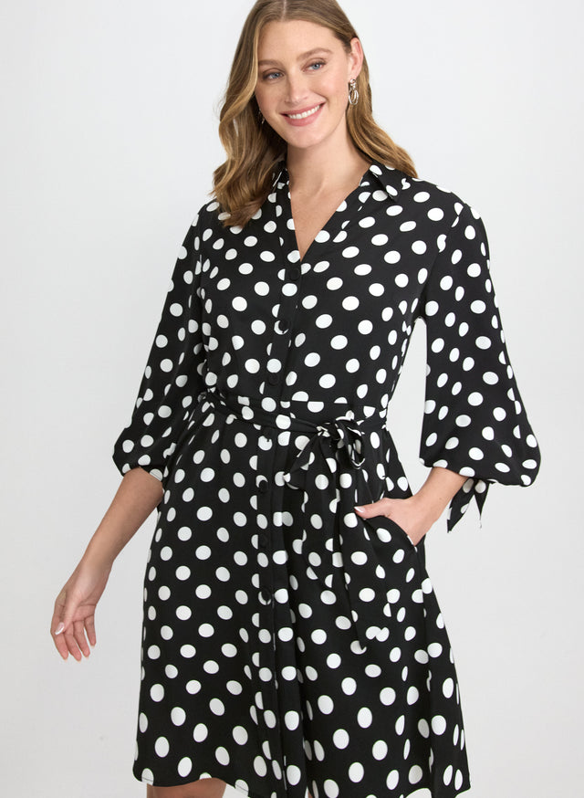 Polka dot wrap midi dress for a fun retro party look