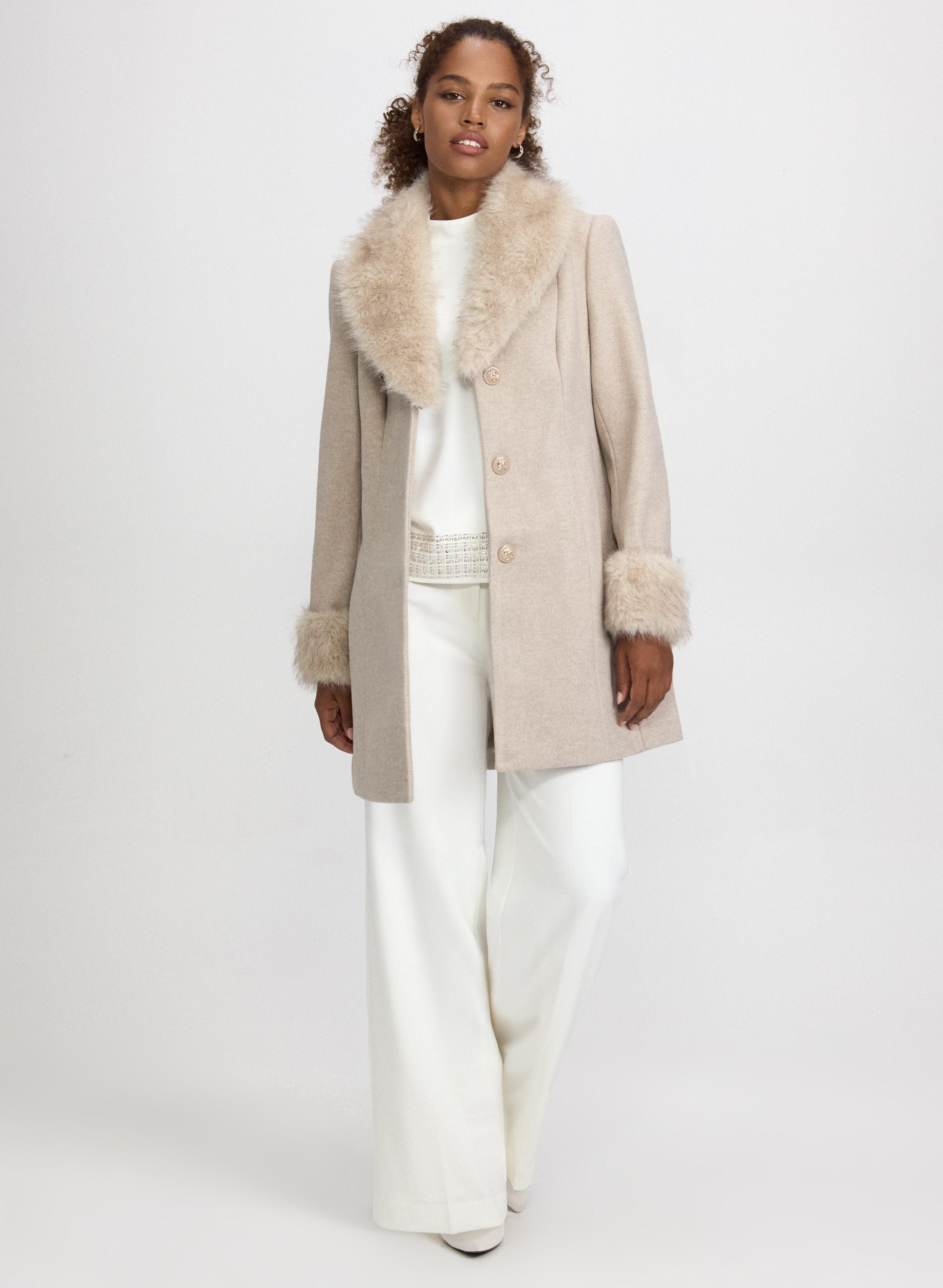 Faux-Fur Detail Coat
