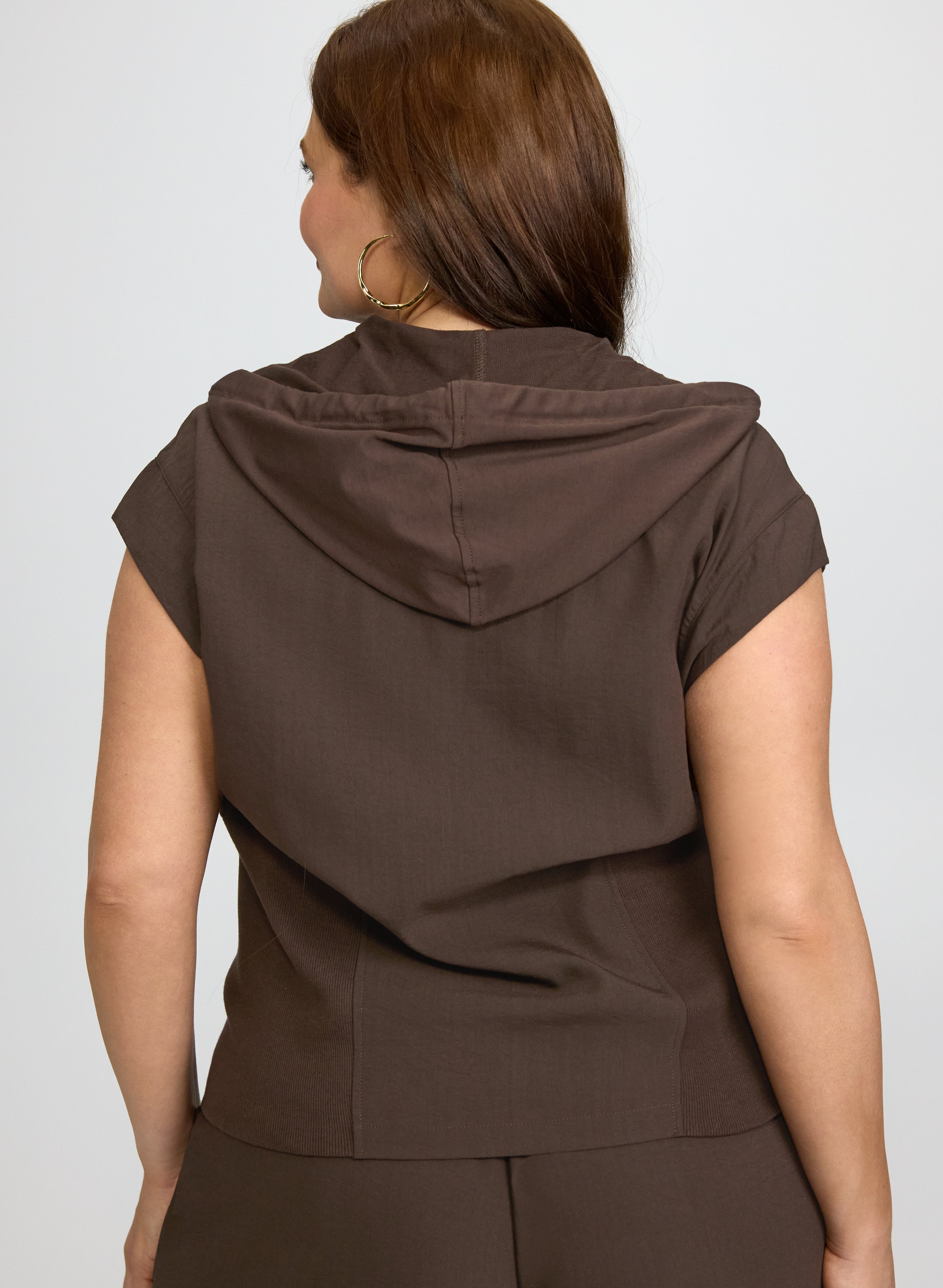 Zip Front Hooded Top