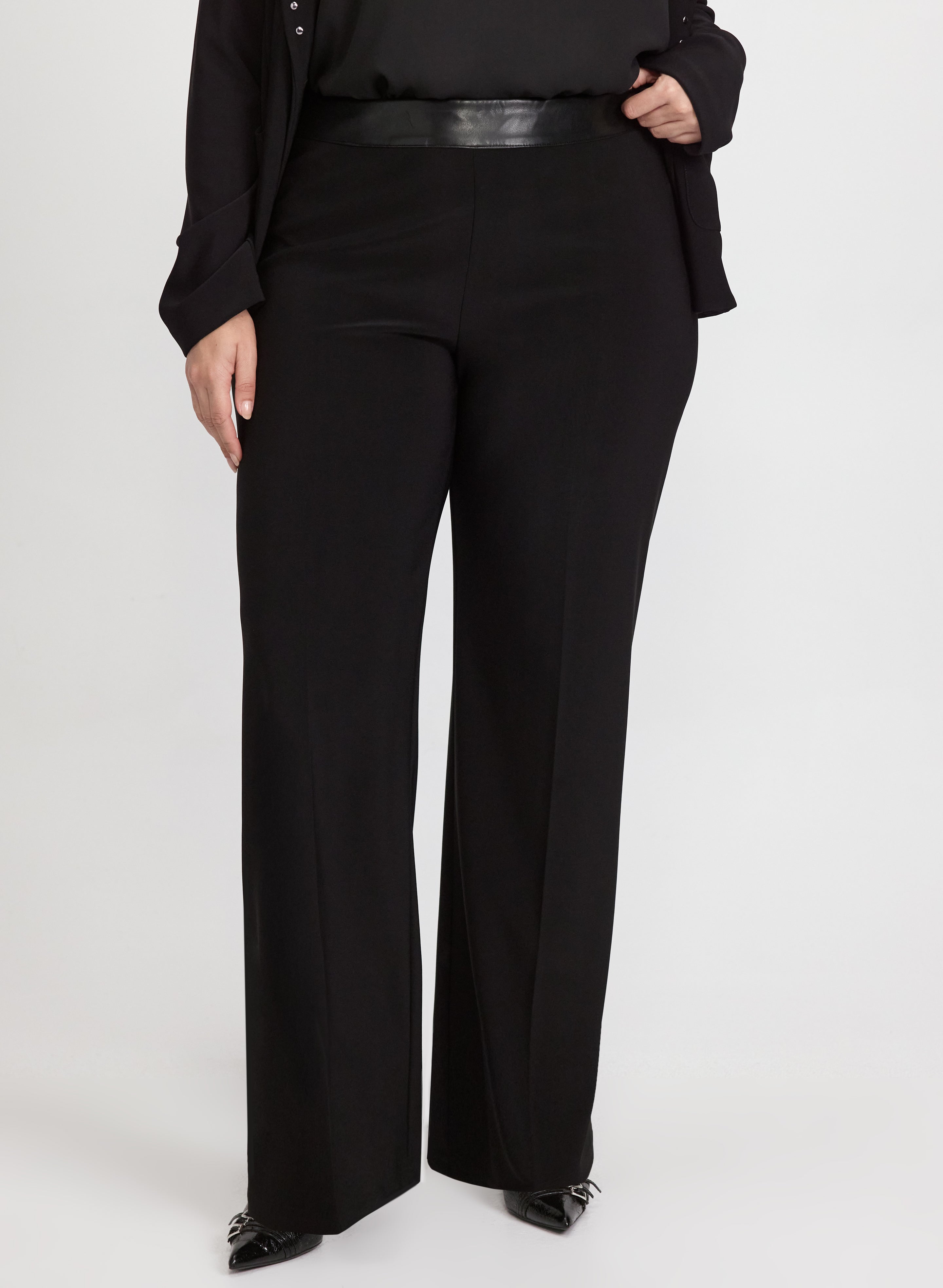 Joseph Ribkoff - Vegan Leather Trim Pants