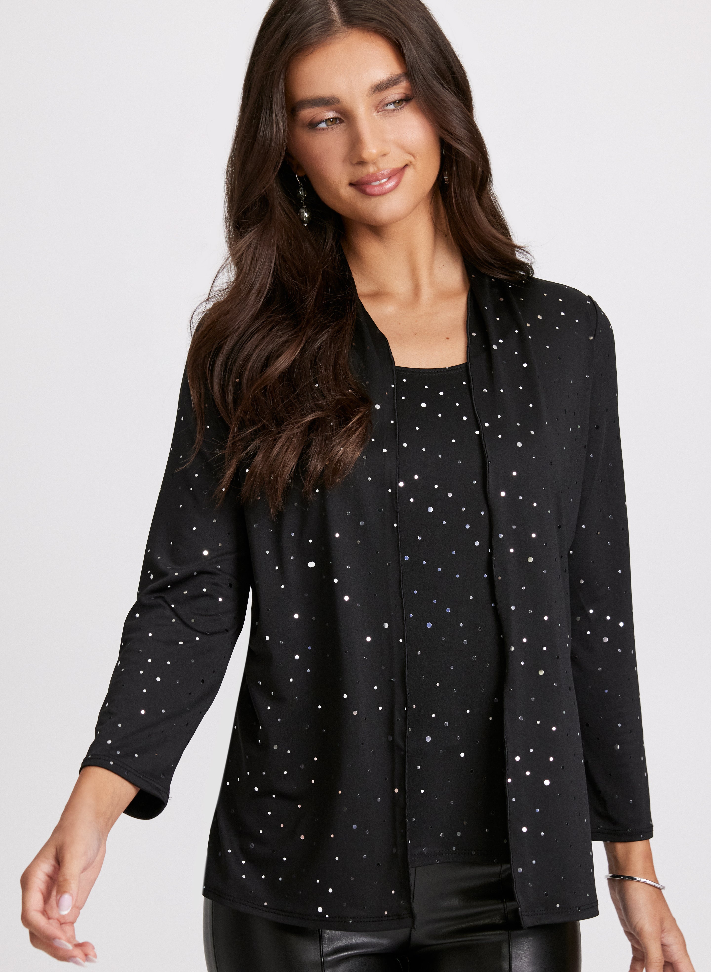 Rhinestone Detail Fooler Top