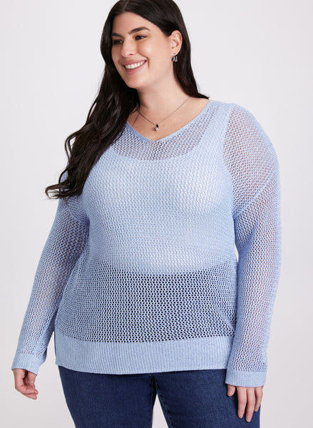Andequal glitter lib knit Glitter Knit Open Weave Sweater