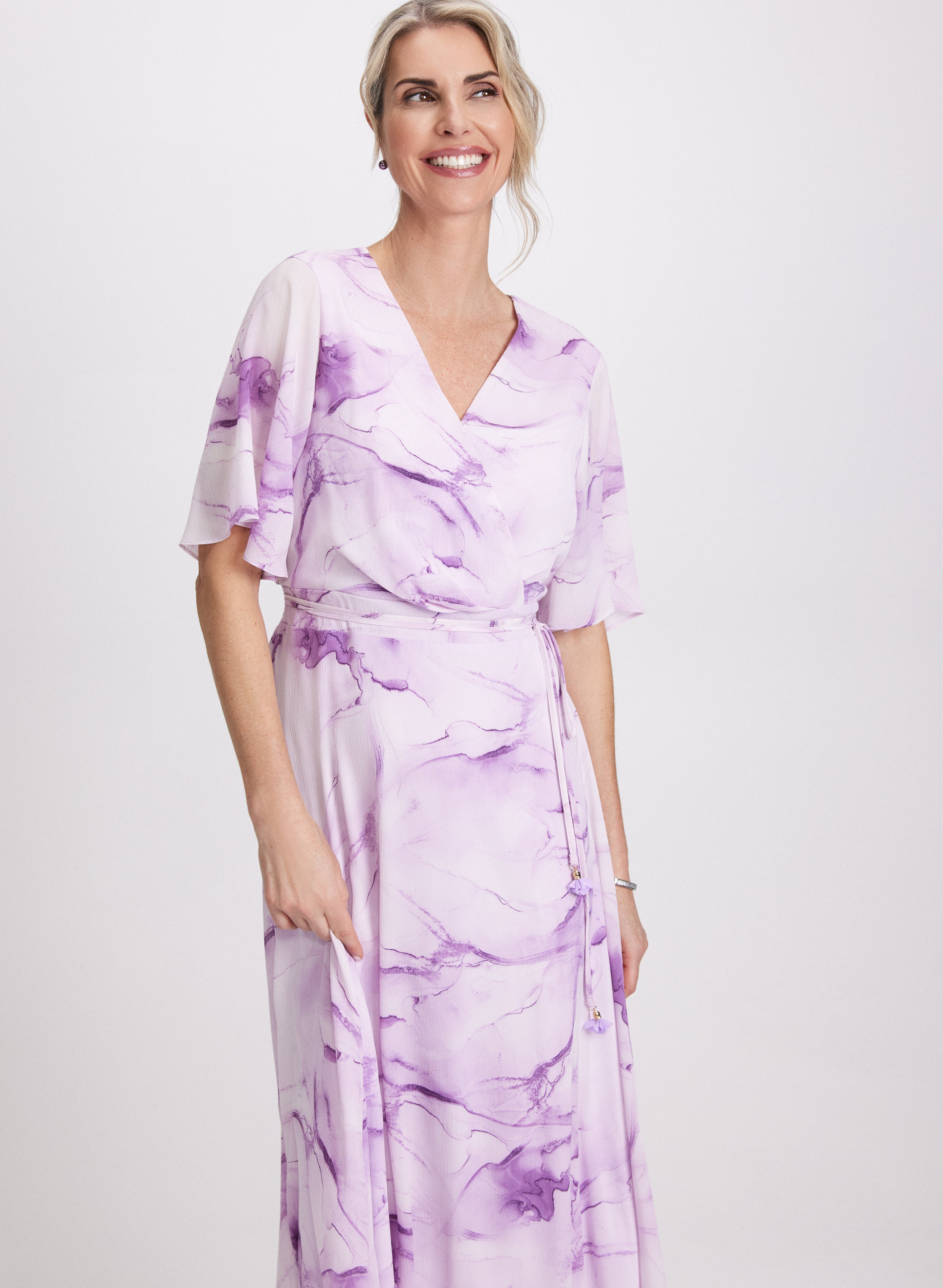 Marbled Chiffon Dress