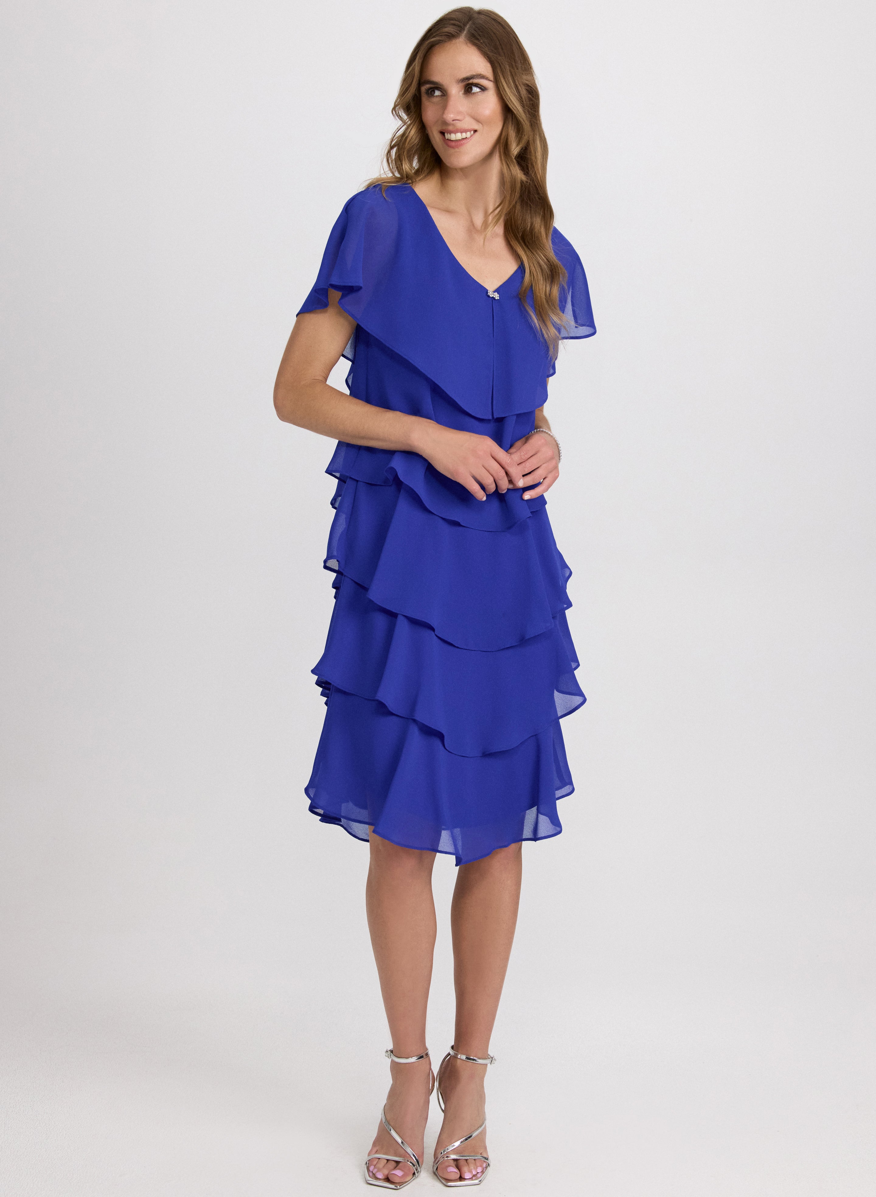 laura Tiered Chiffon Dress Best Sale | Clothing