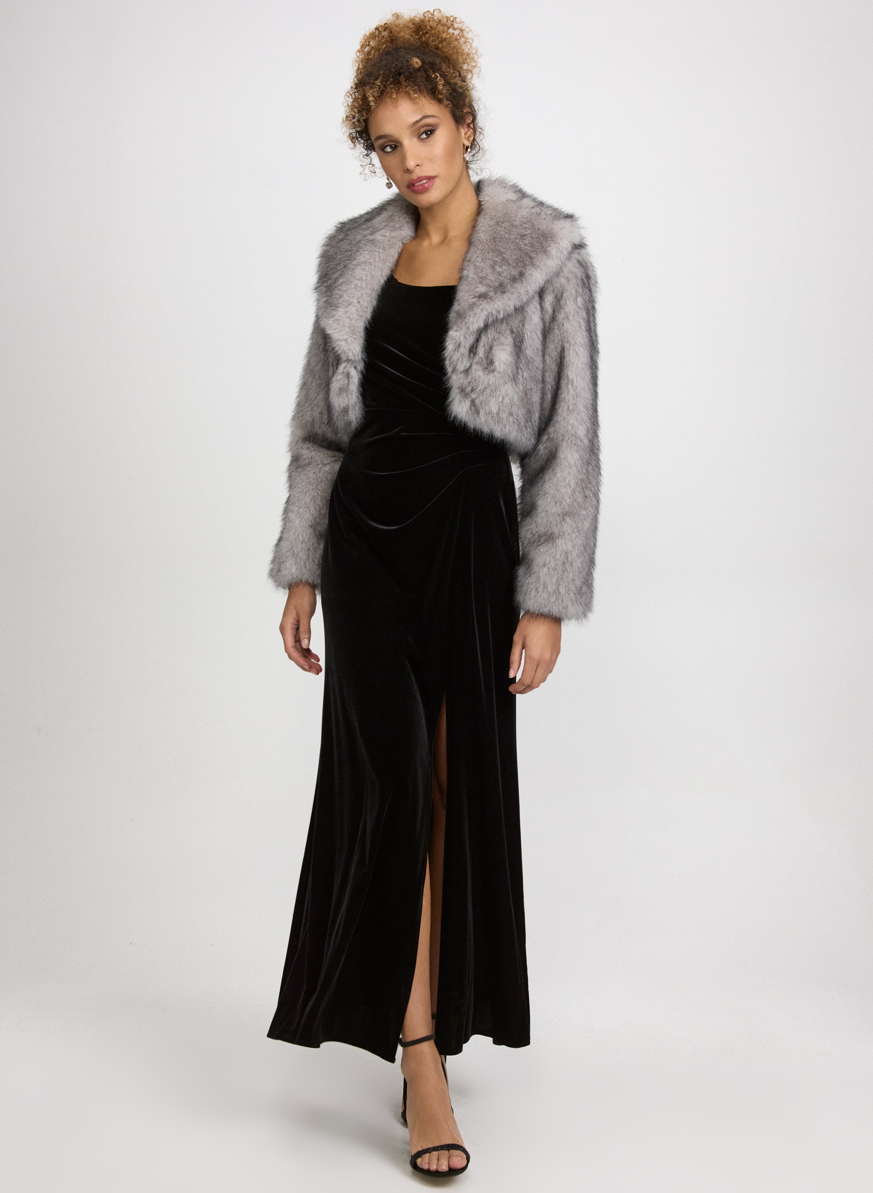 Cropped Faux Fur Jacket