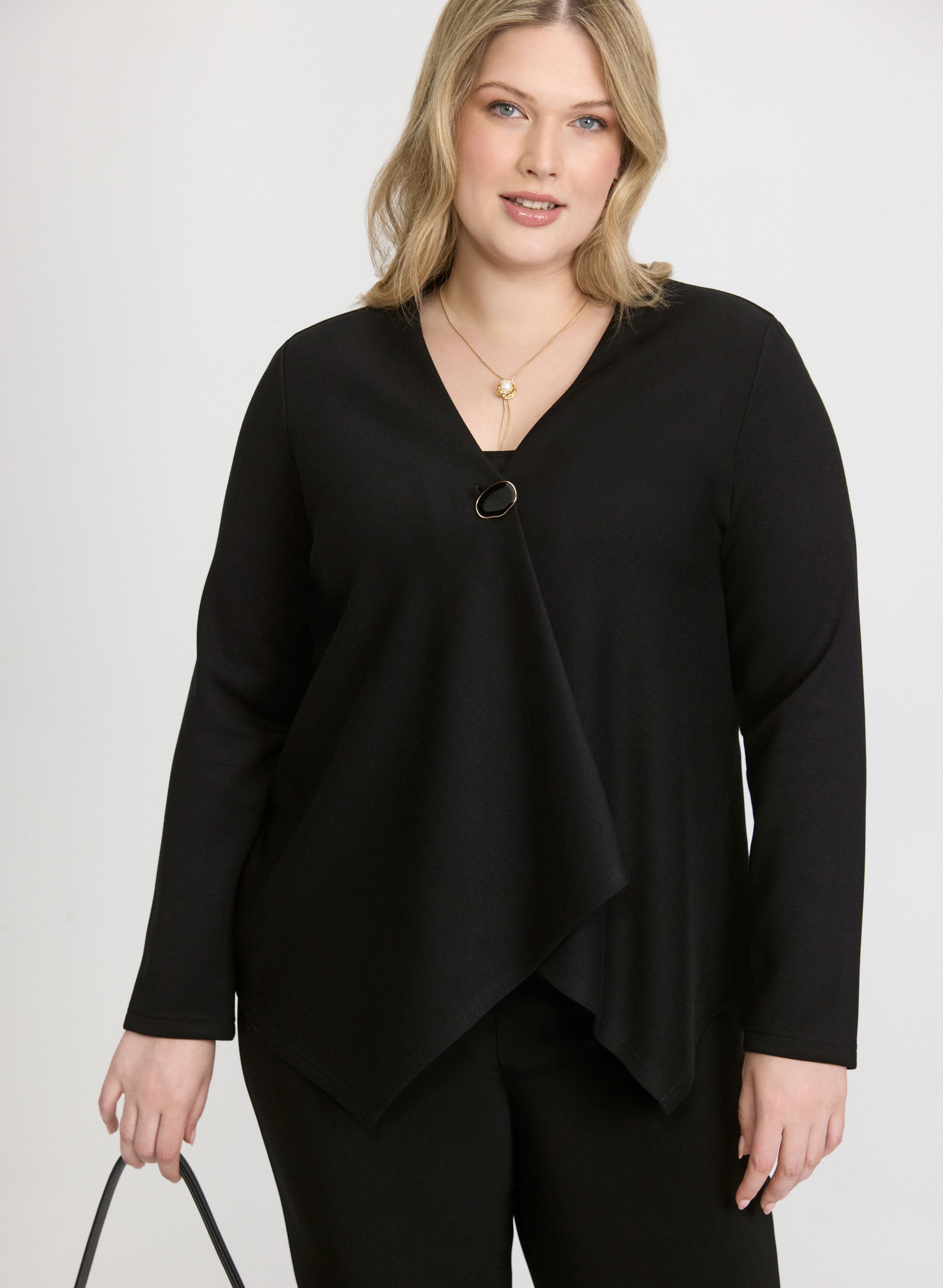 DIFFERENT IS OK Ribbed Cut-out シズニルック Joseph Ribkoff - Asymmetric Swing Jacket