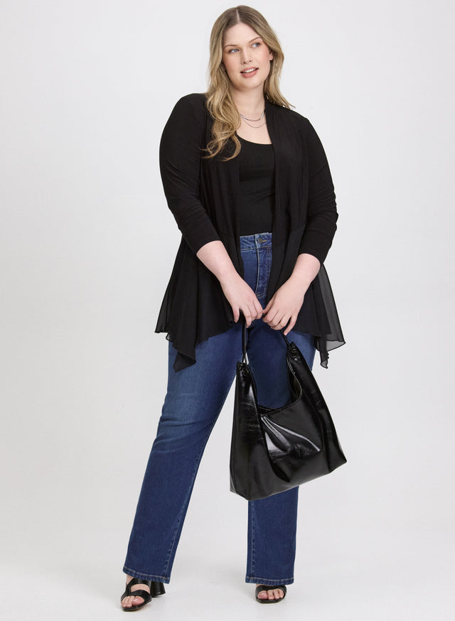 Ruffled Open Front Cover-Up