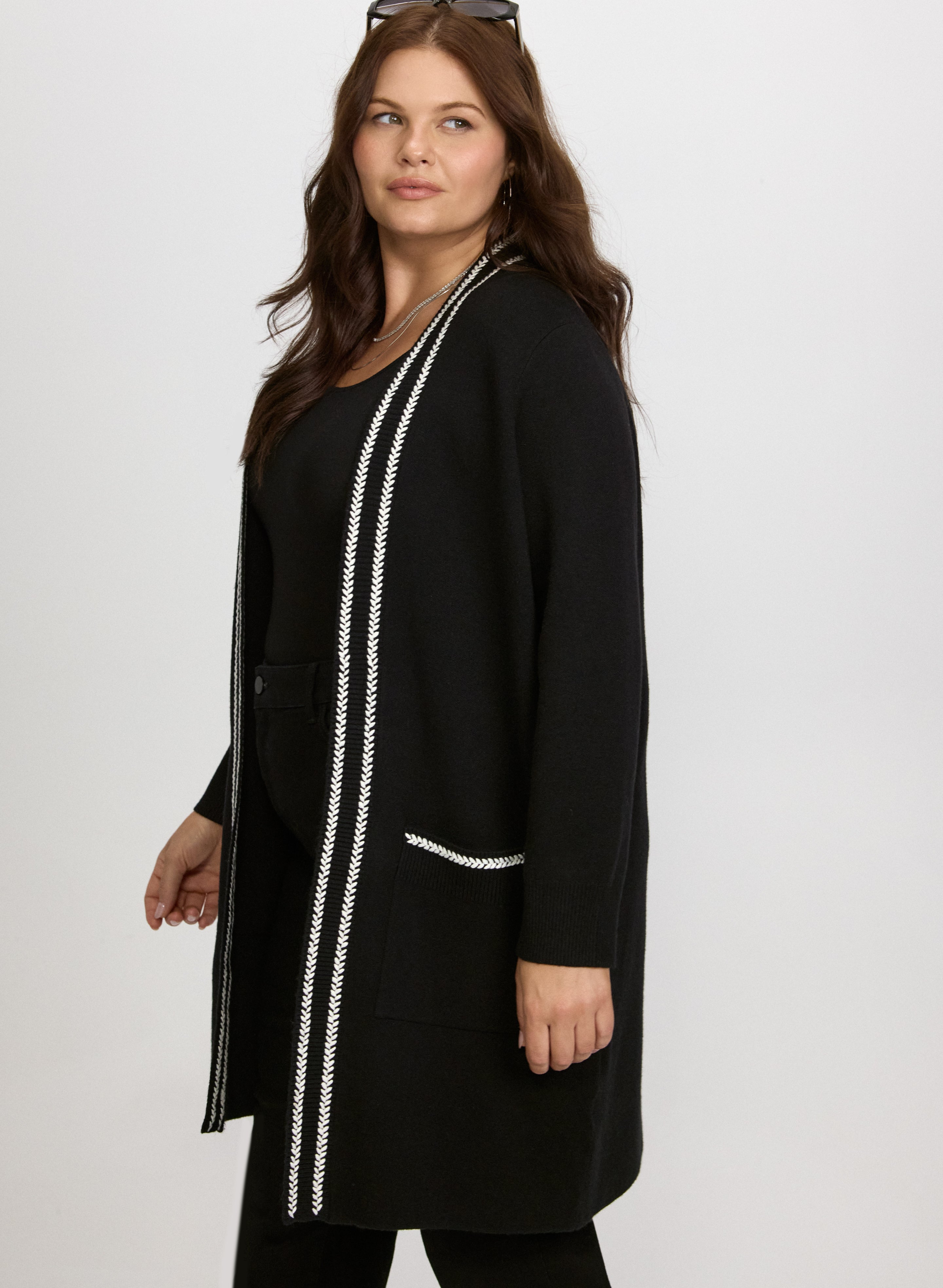 Contrast Stitch Cardigan