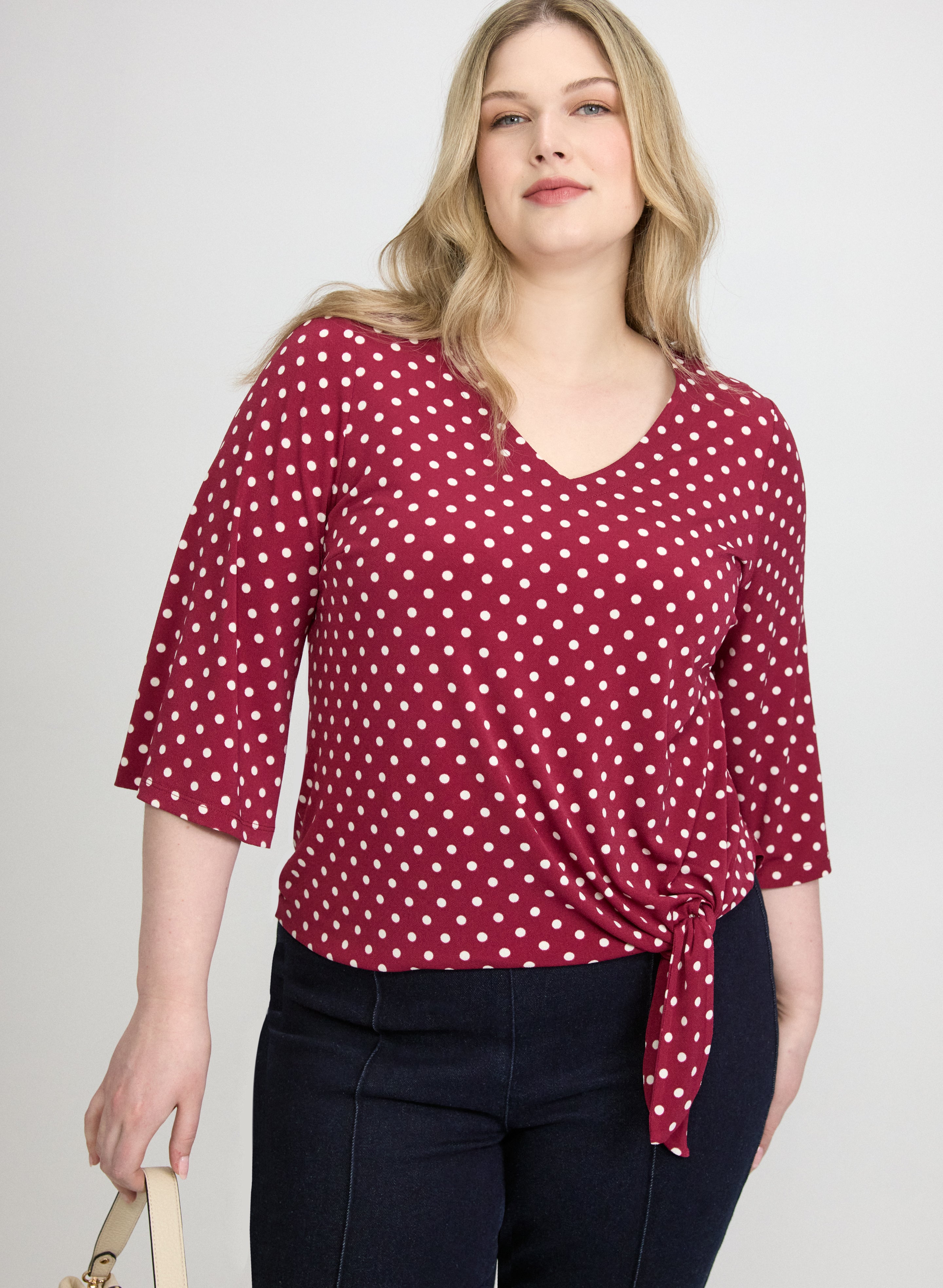 Knotted Polka Dot Top