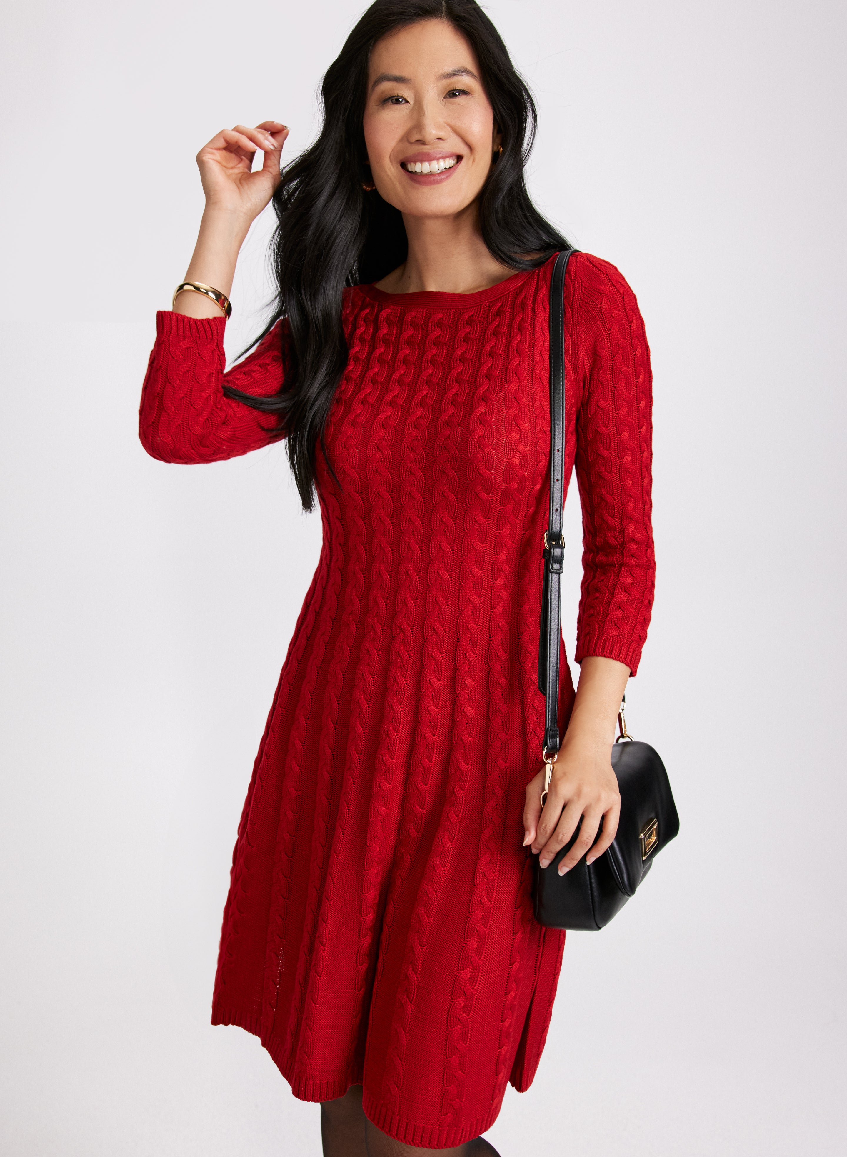 Cable Knit Sweater Dress