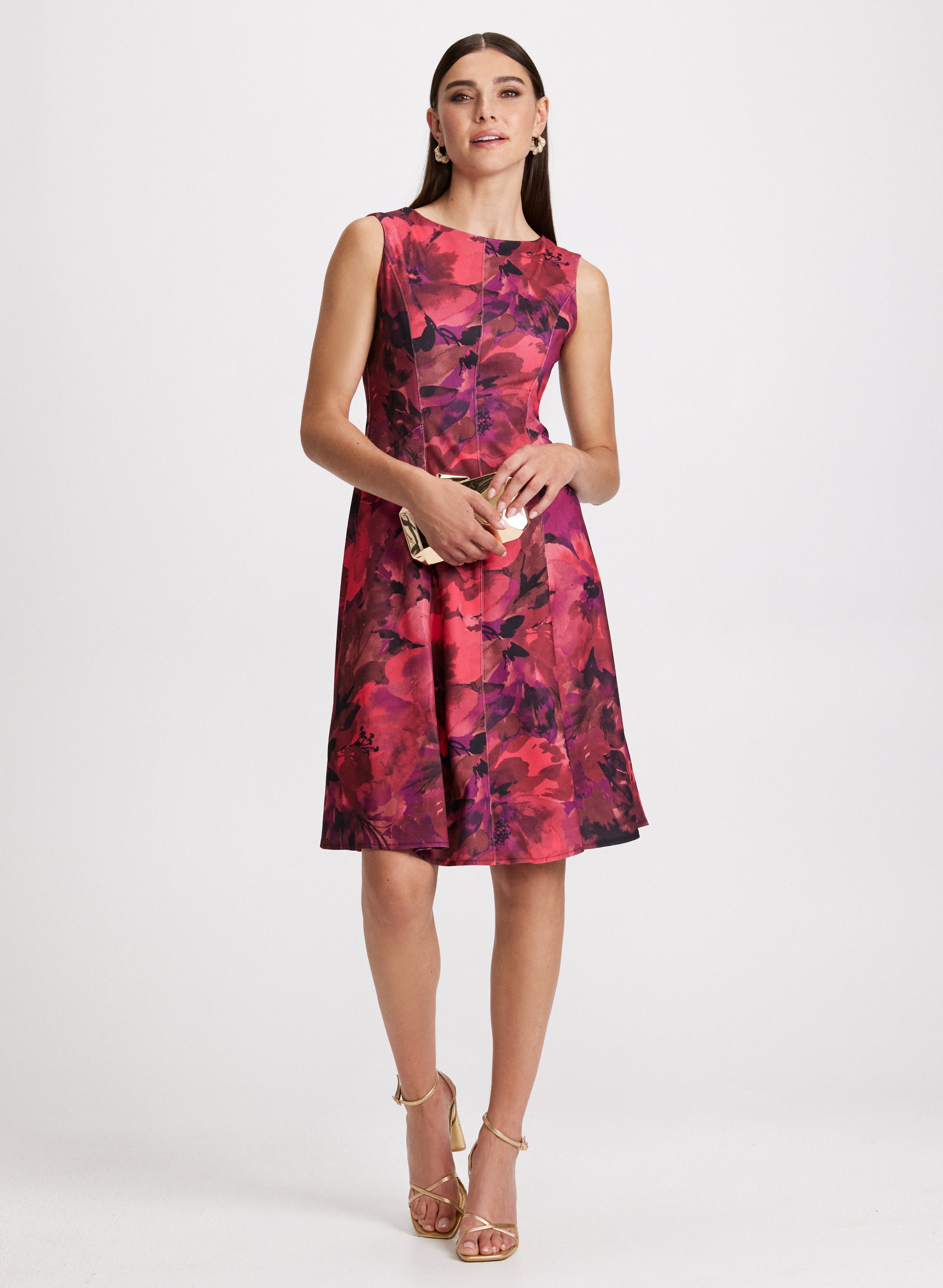 Floral Print Neoprene Dress