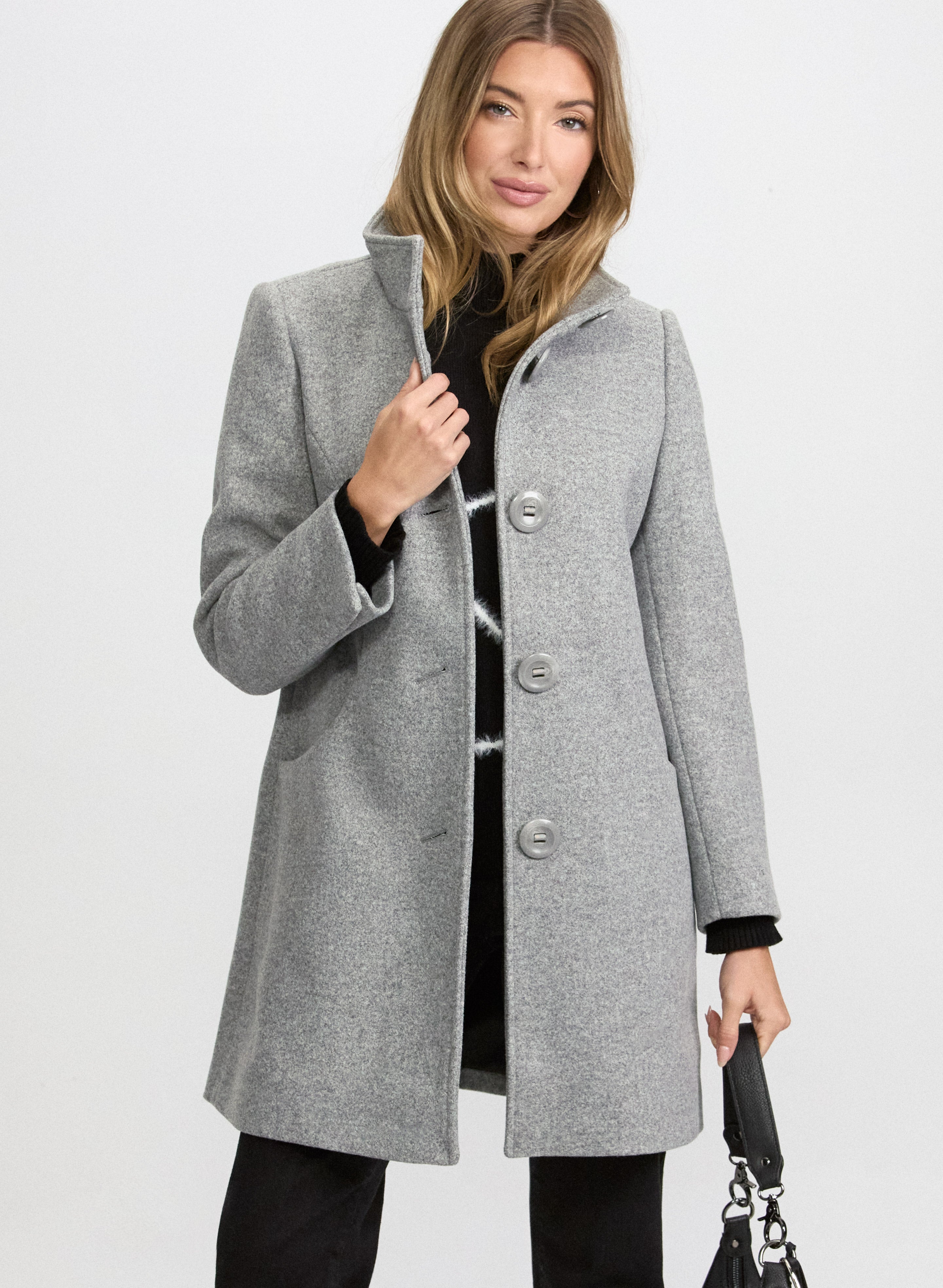 Stretch Wool-Blend Coat