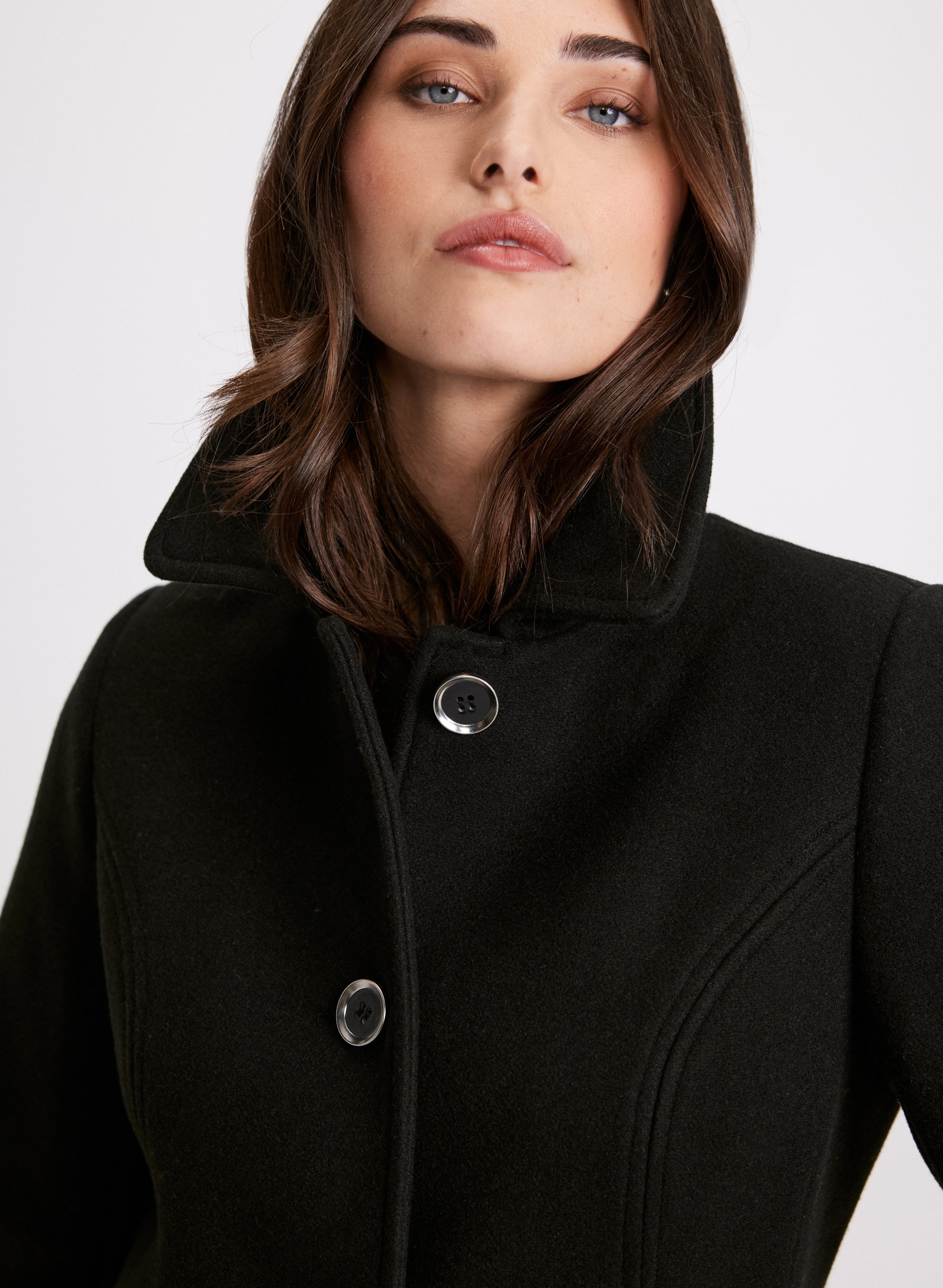 Stretch Wool-Blend Coat