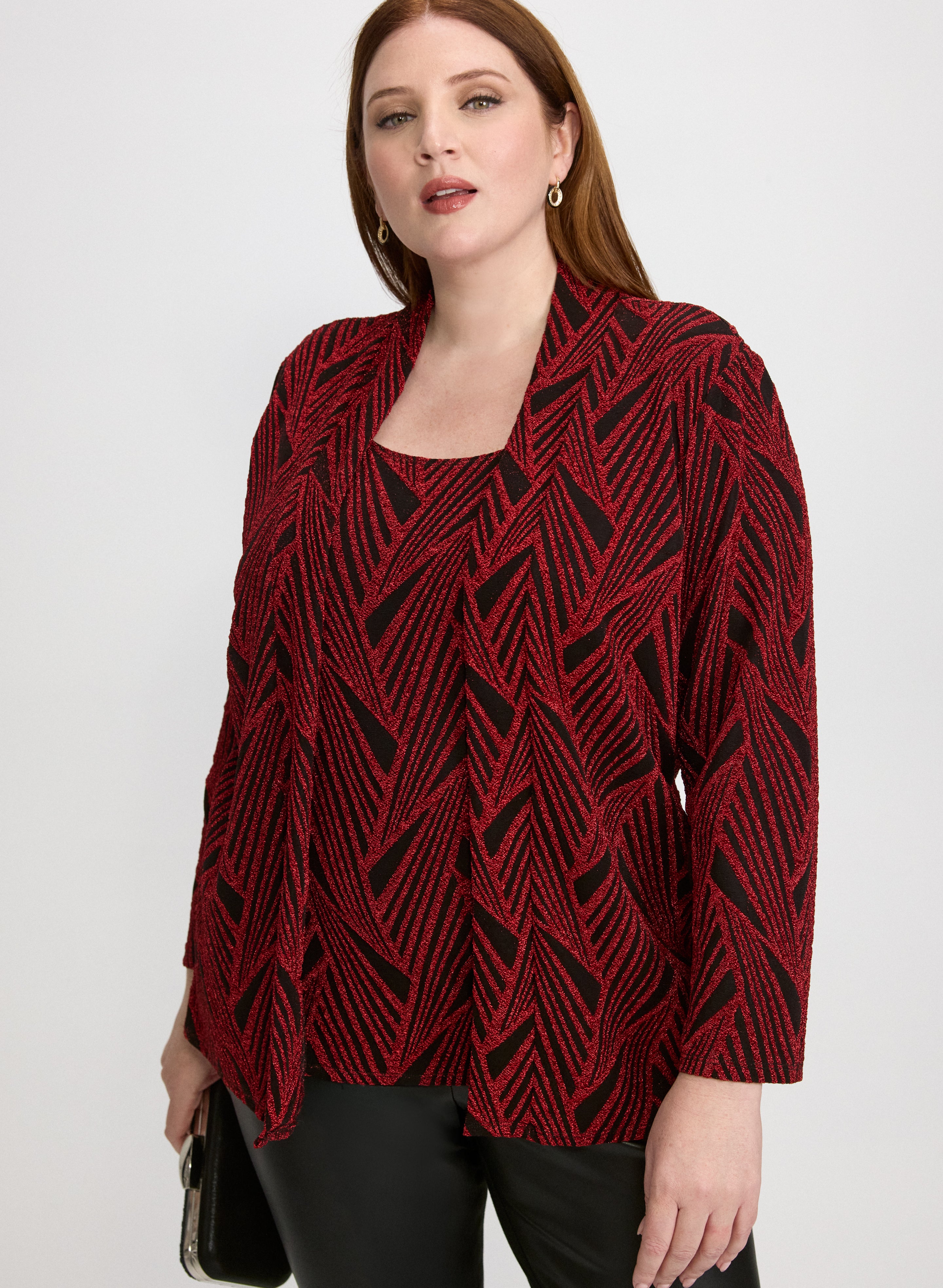 Metallic Jersey Illusion Top