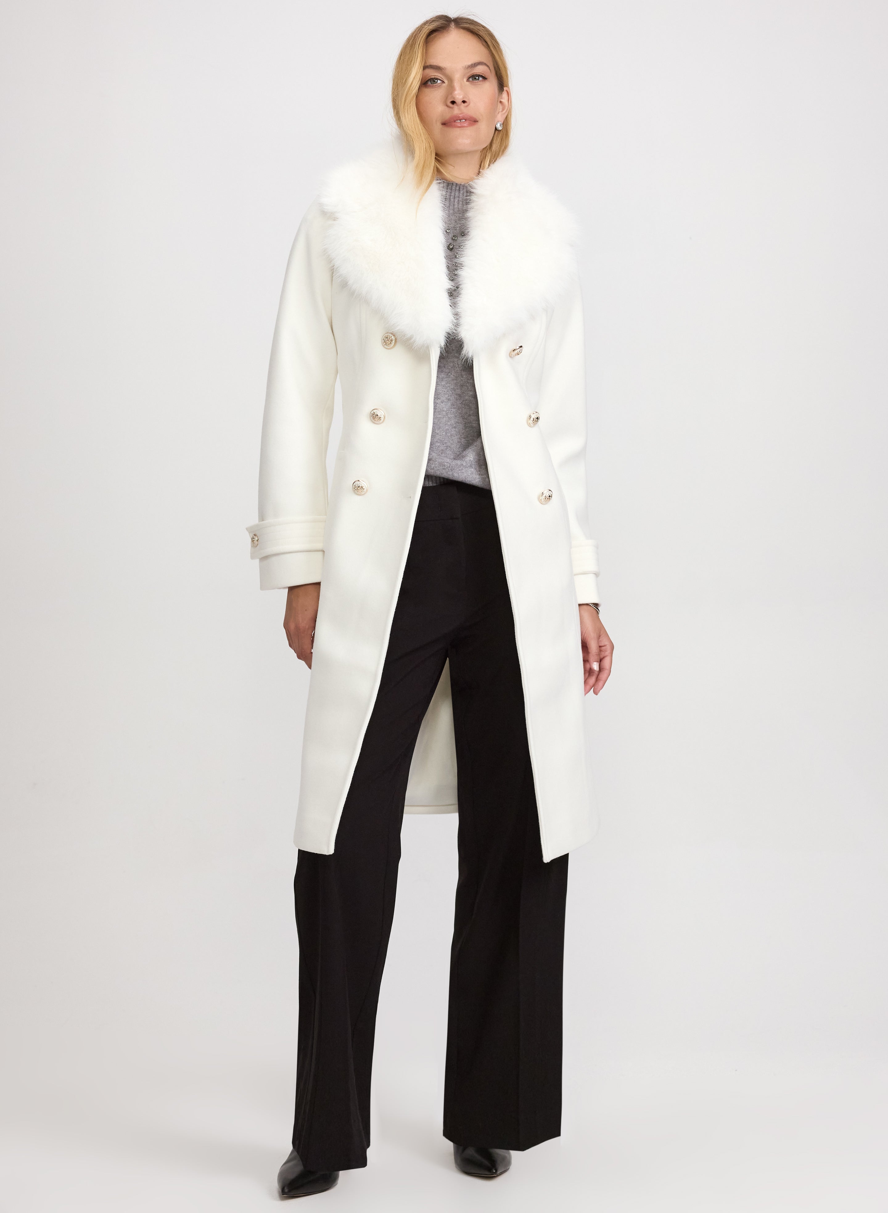 Double-Breasted Wool-Blend Coat