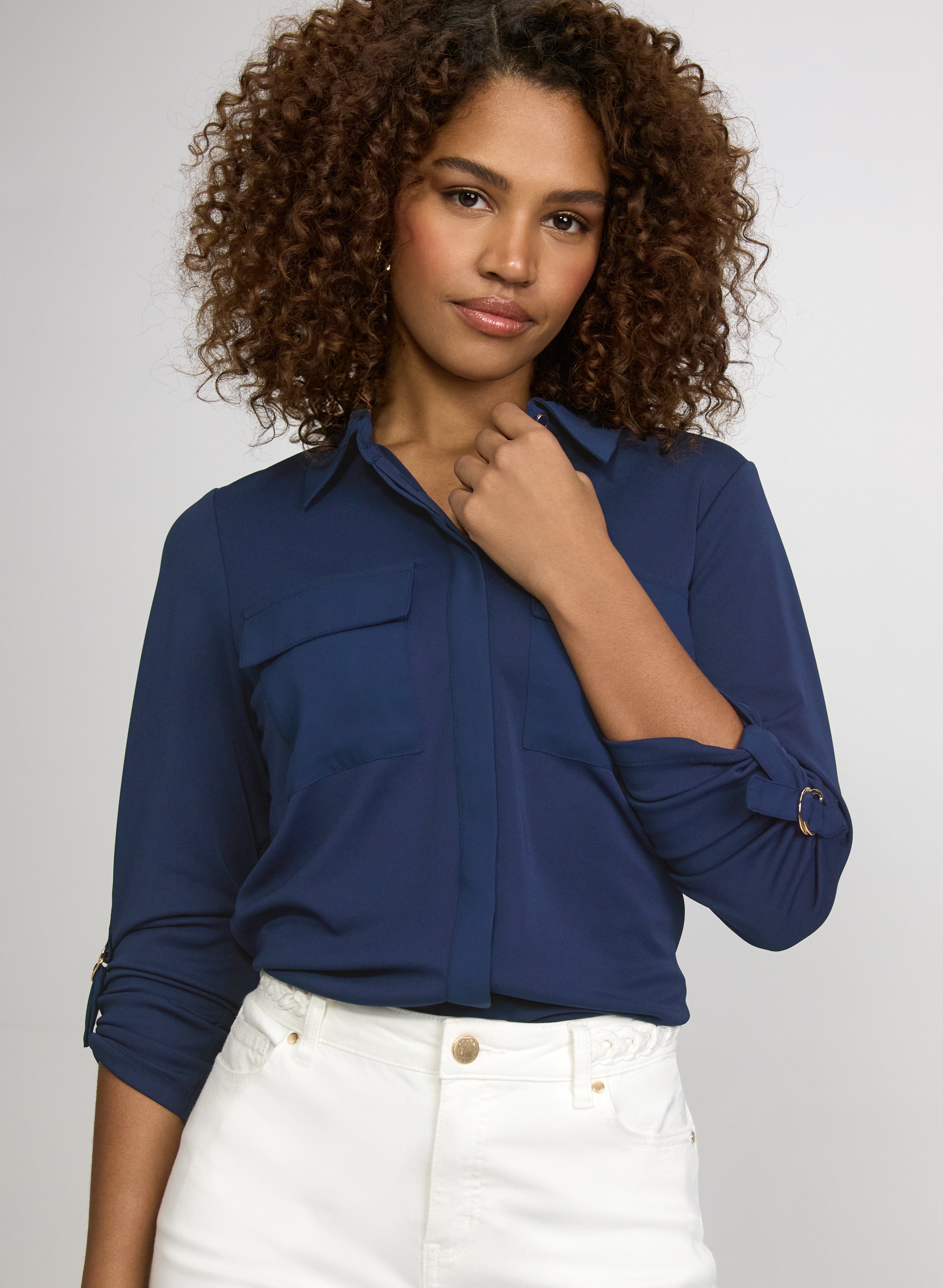トップス Laura Laura Ivory Striped Scallop Trim Top – Be You Boutique