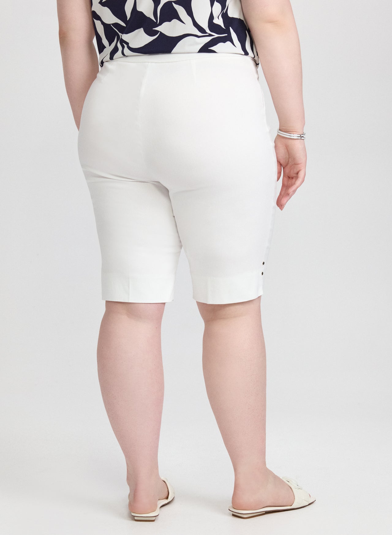 Light Blue Stripe Pull-On Bermuda Short