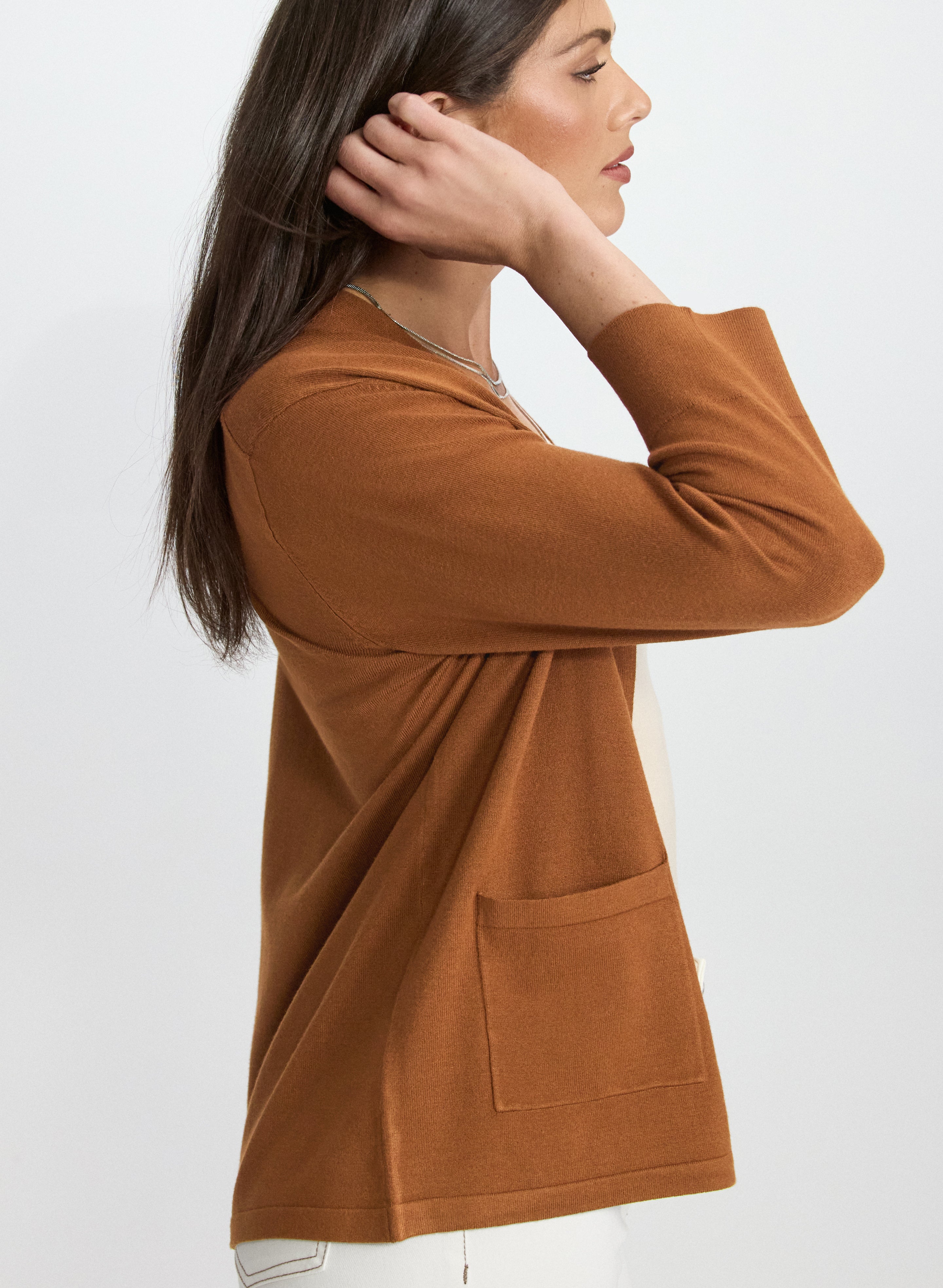 Short Open Front Cardigan