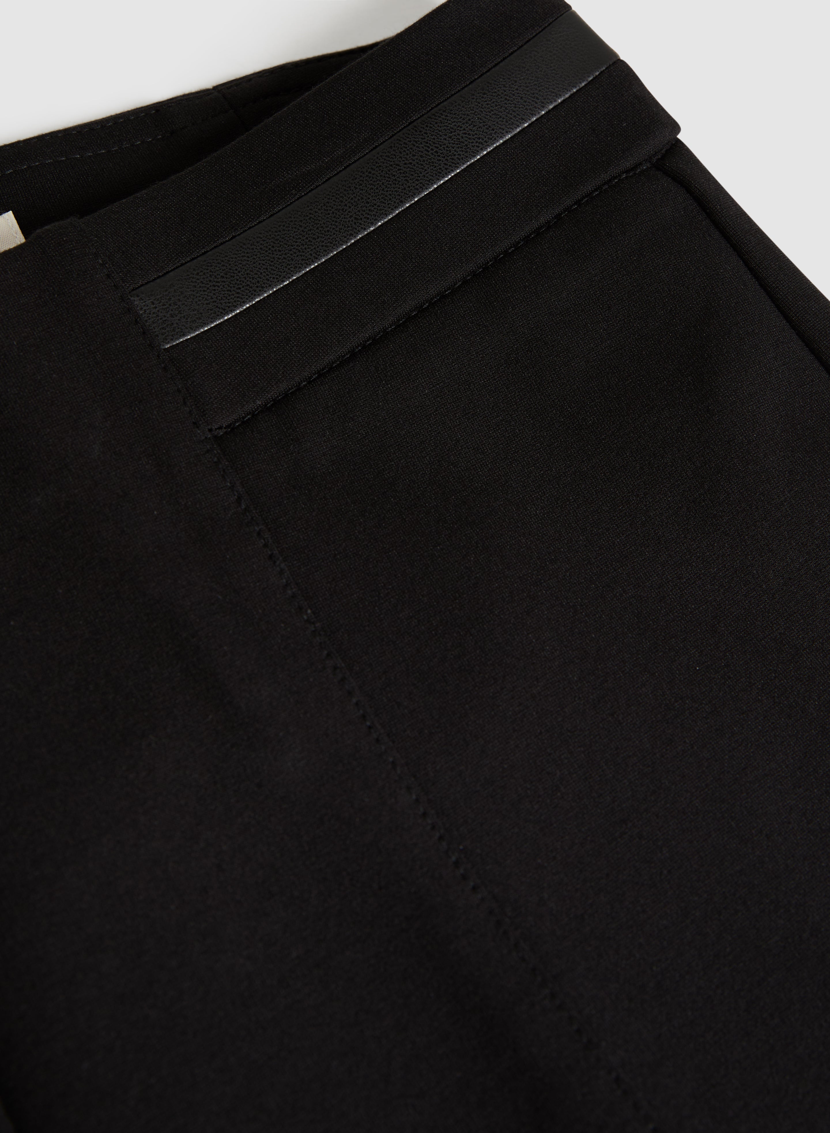 Sofia Vegan Leather Trim Straight-Leg Pants - Regular