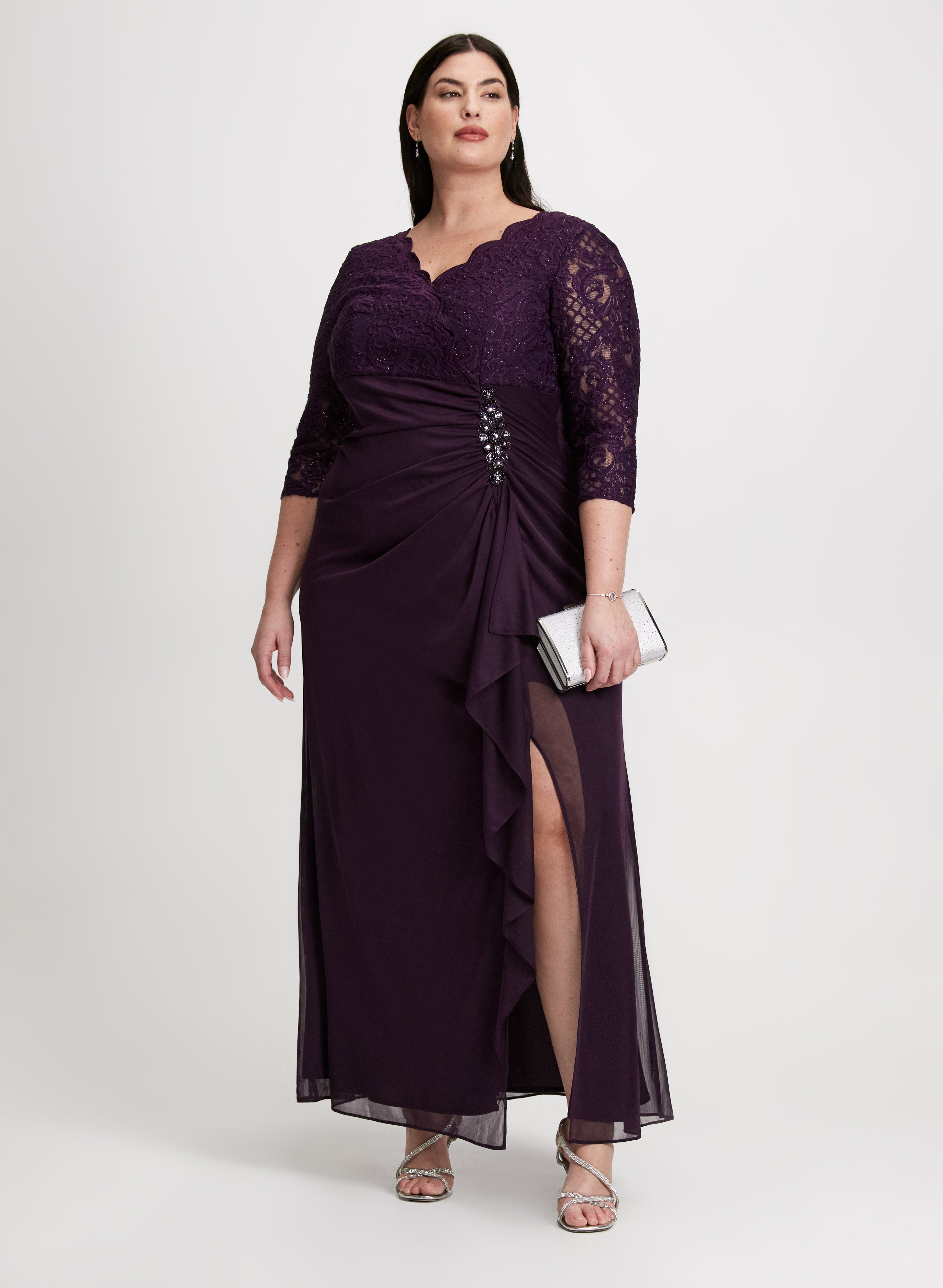 Lace Ruched Dress