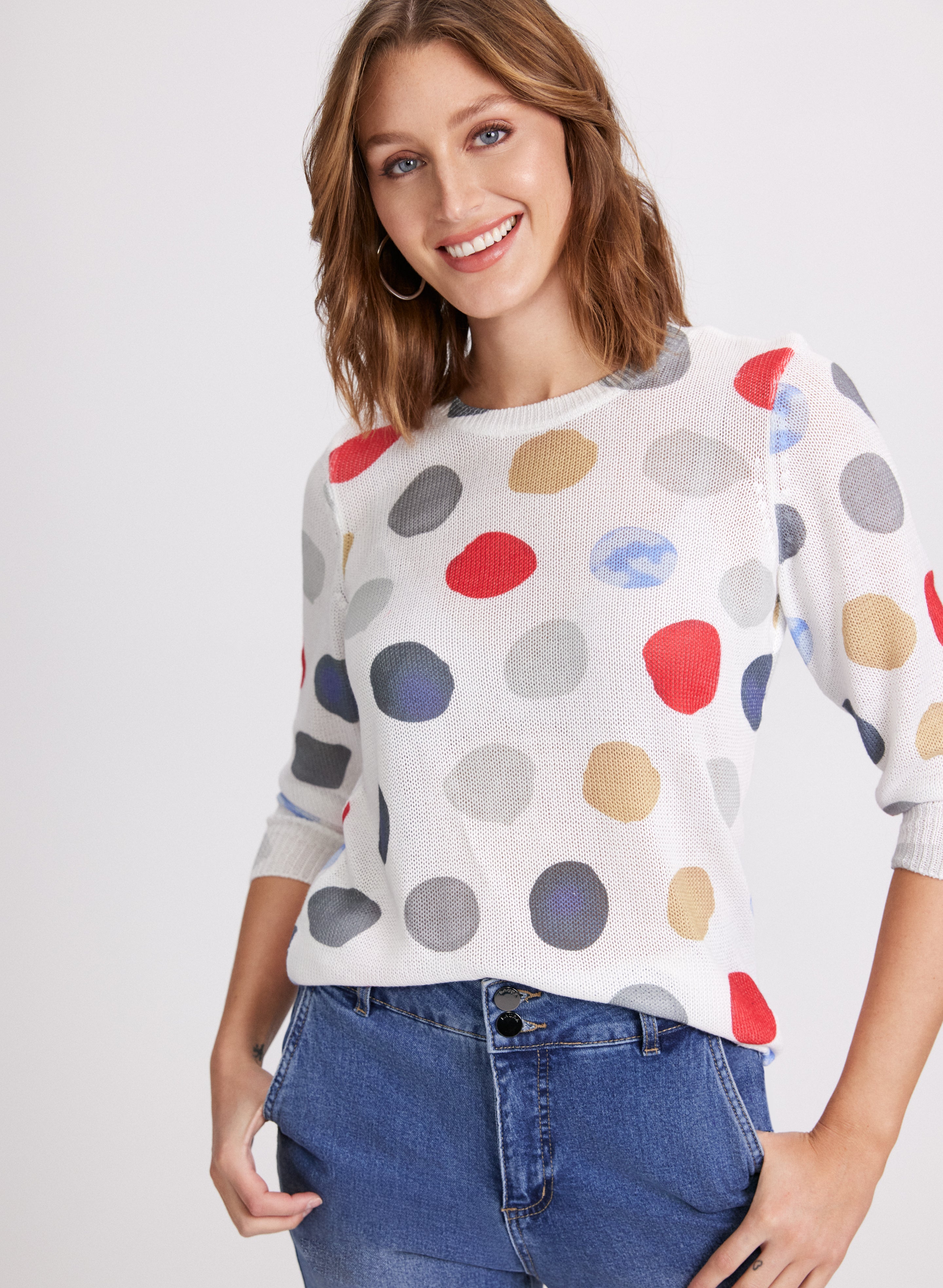 Dot Print Sweater