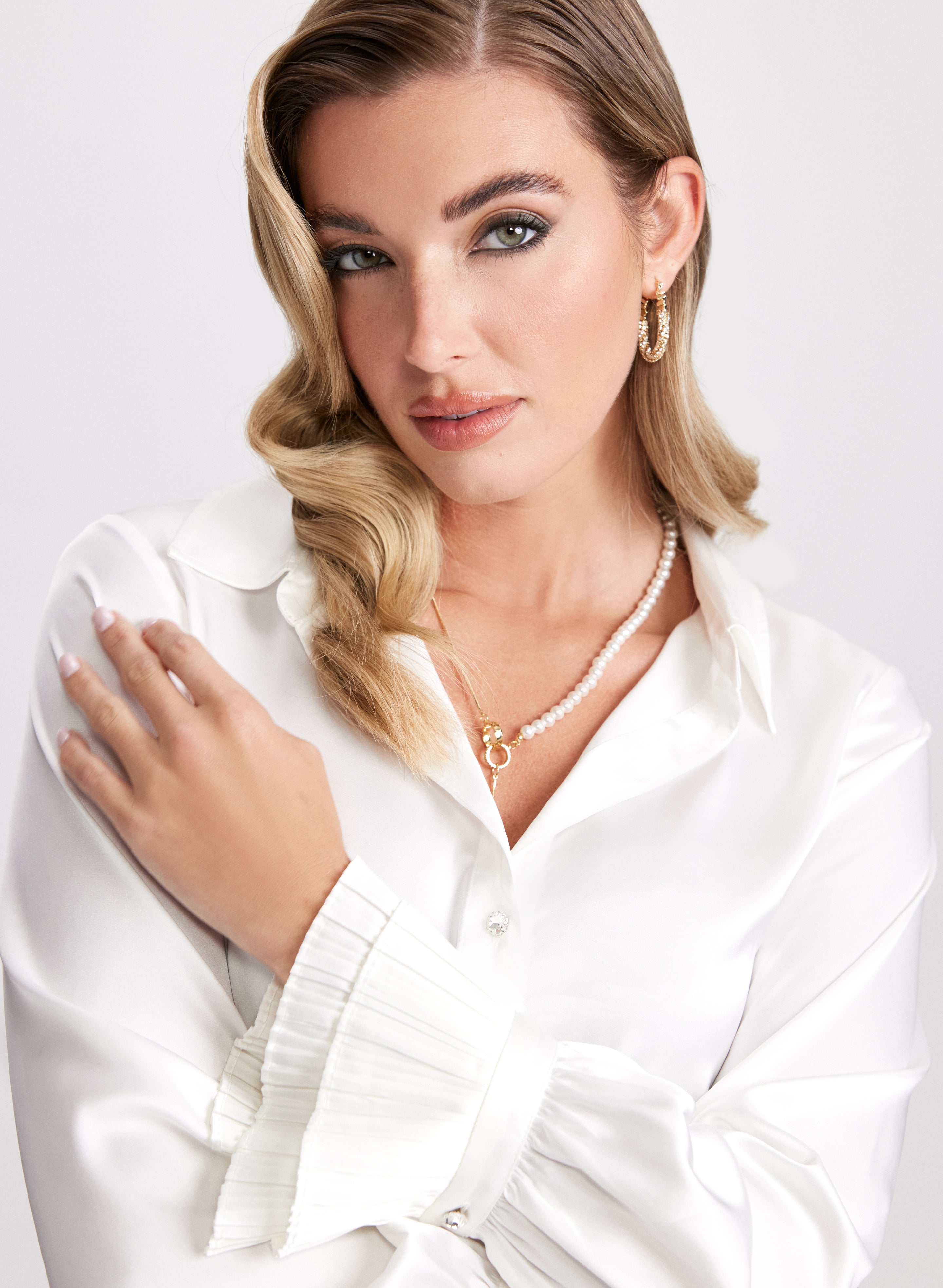 Black Blouse With Rhinestone Details
