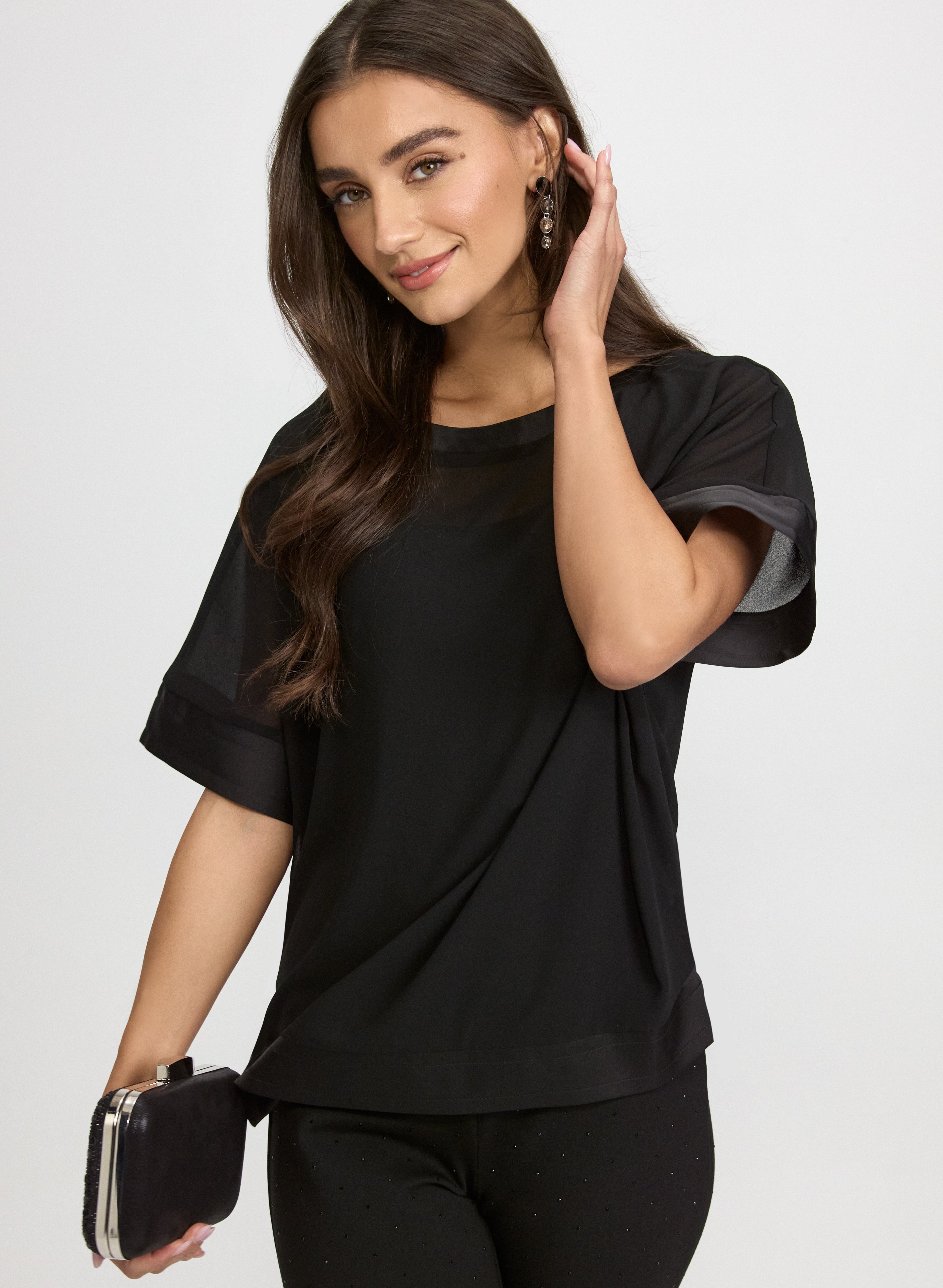 Chiffon Short Sleeve Blouse