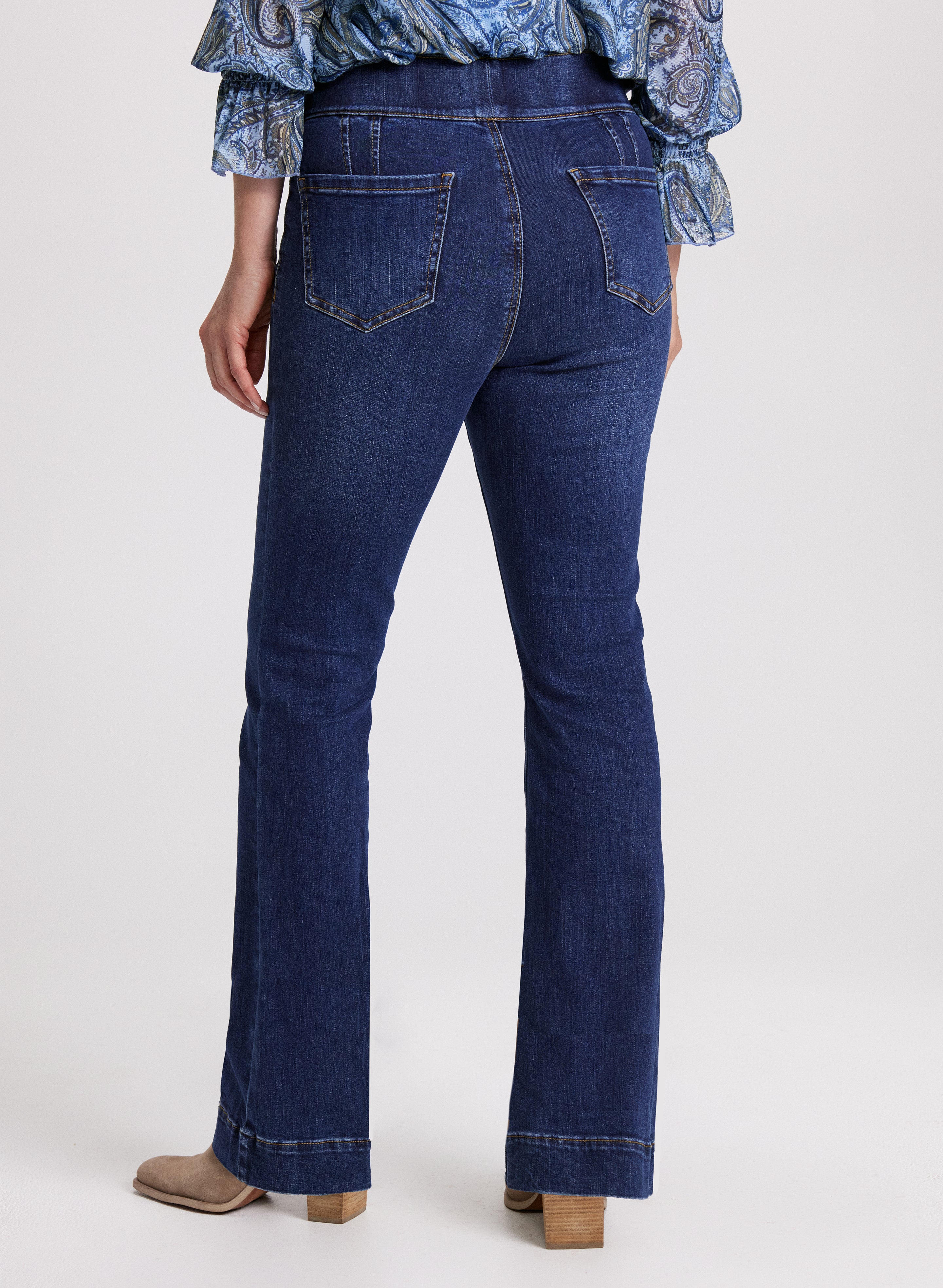 Flare Leg Pull-On Jeans