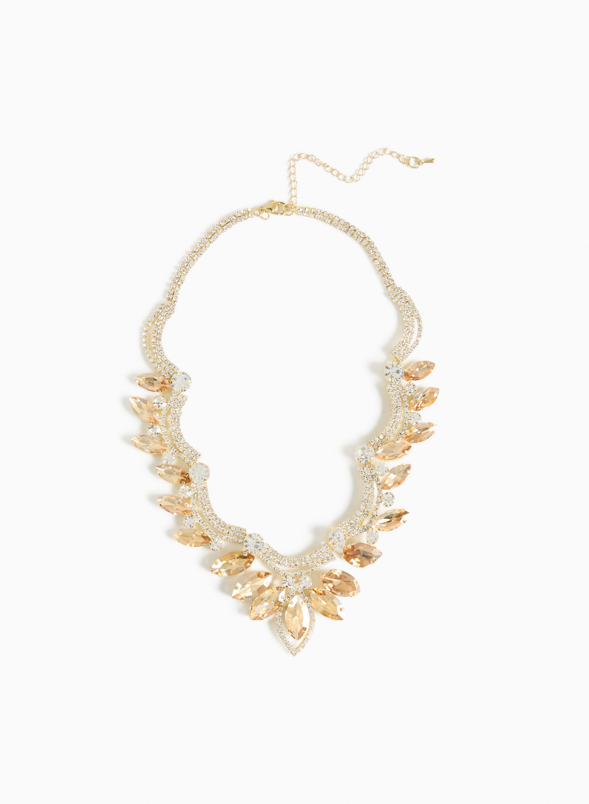 Oval Stones Scalloped Necklace