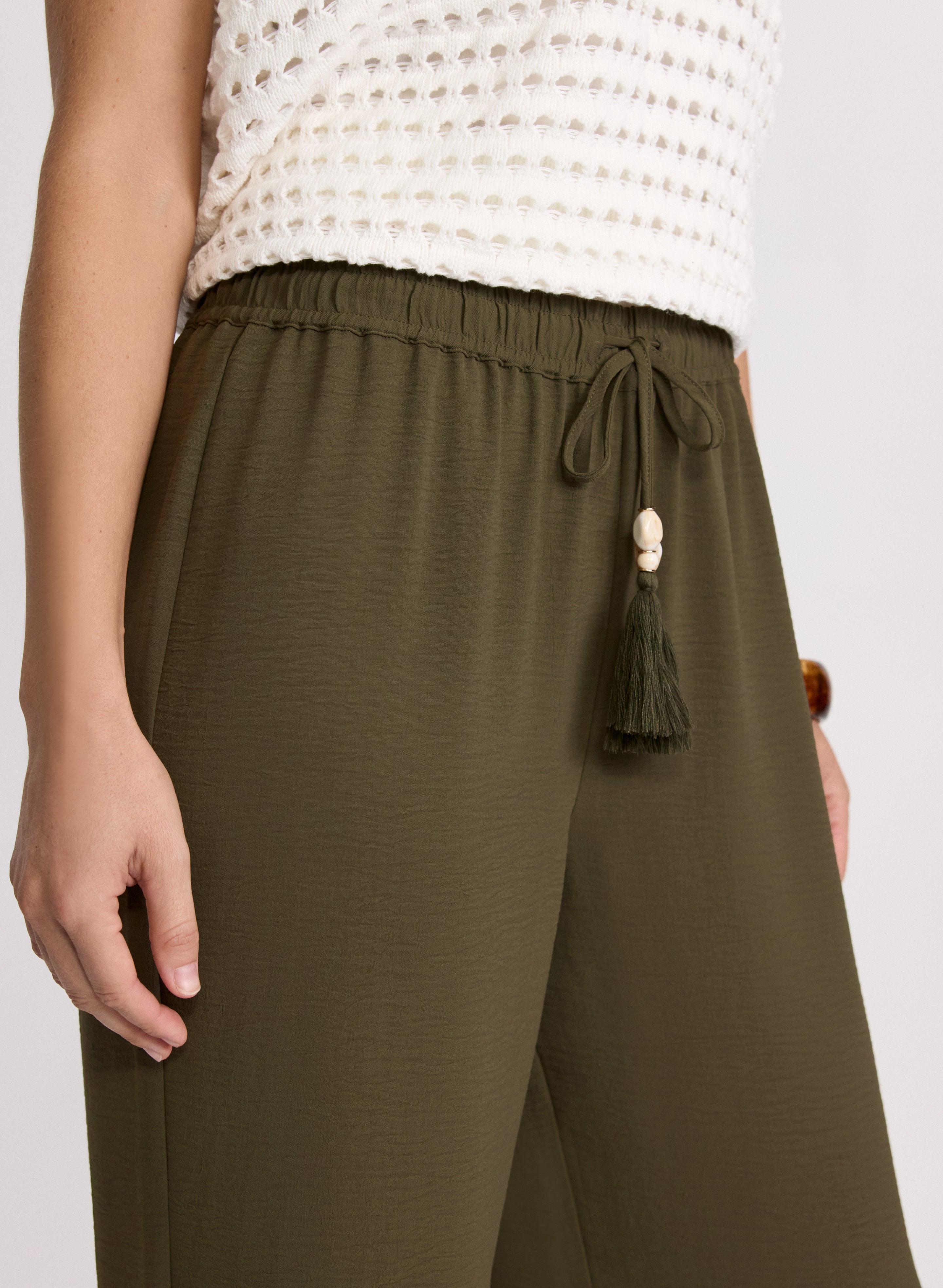 Olivia Crinkled Wide-Leg Pants